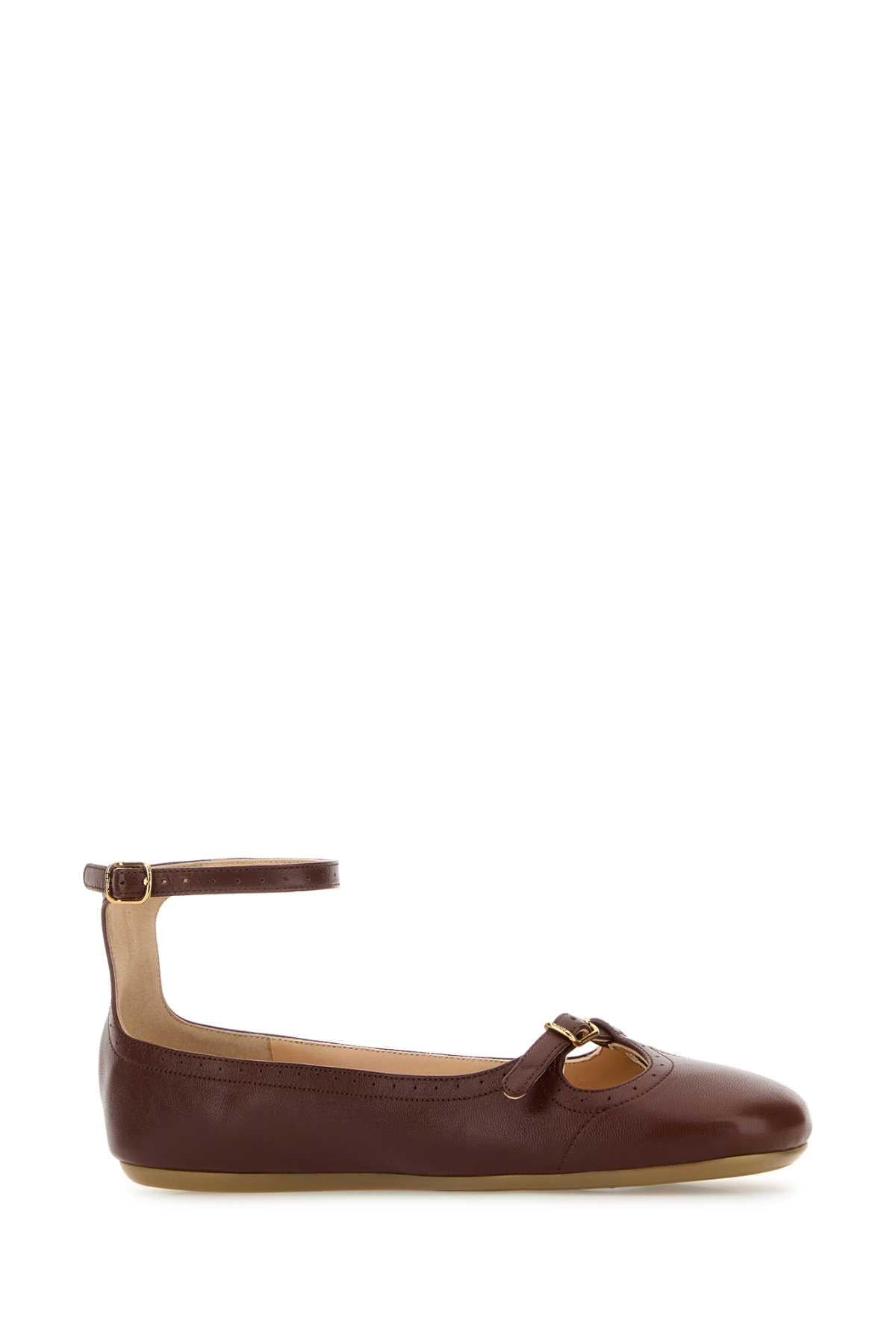 Chloe Women Brown Leather Misty Ballerinas CHLOE