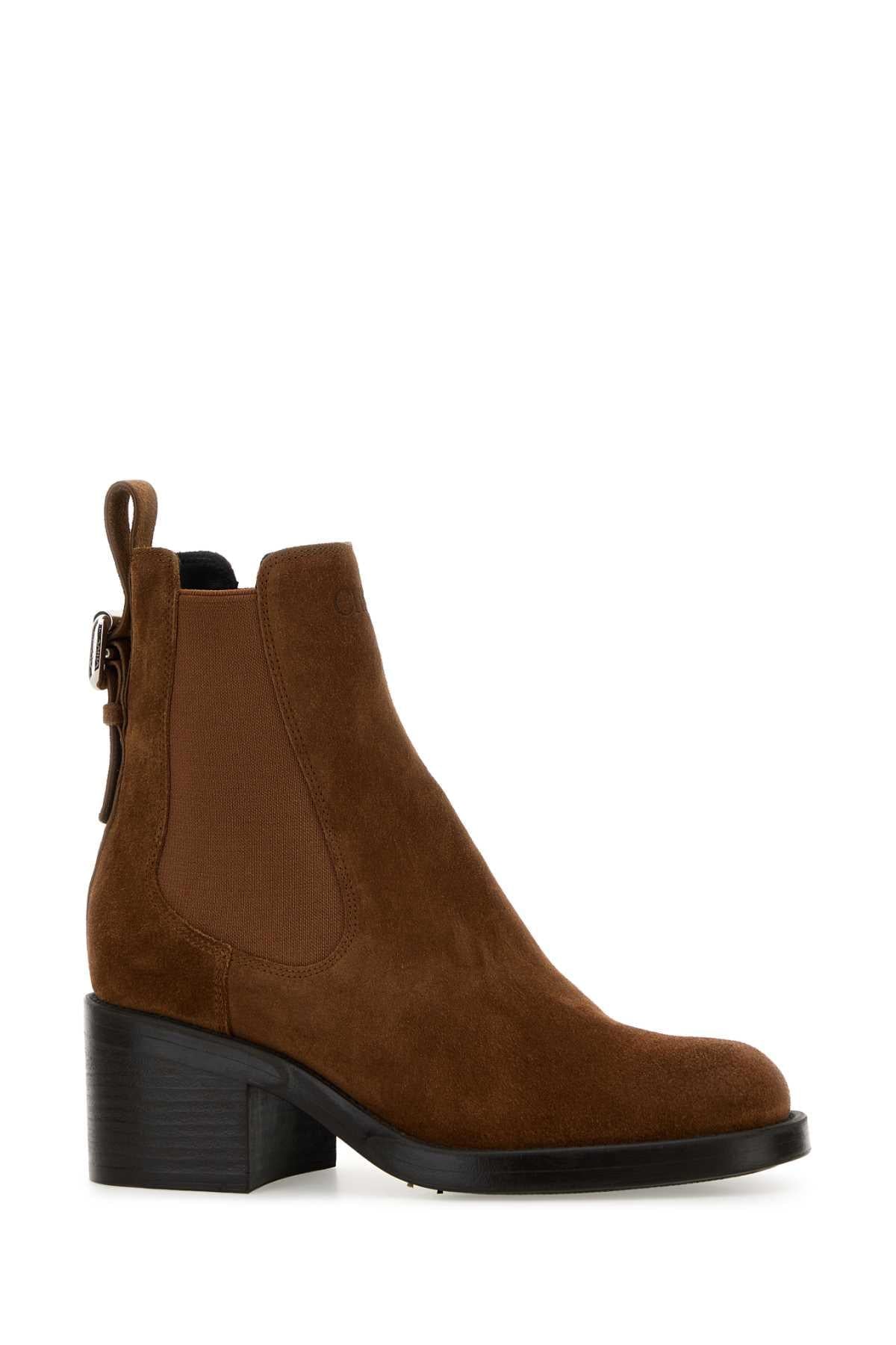 Chloe Women Caramel Suede Dakota Ankle Boots CHLOE