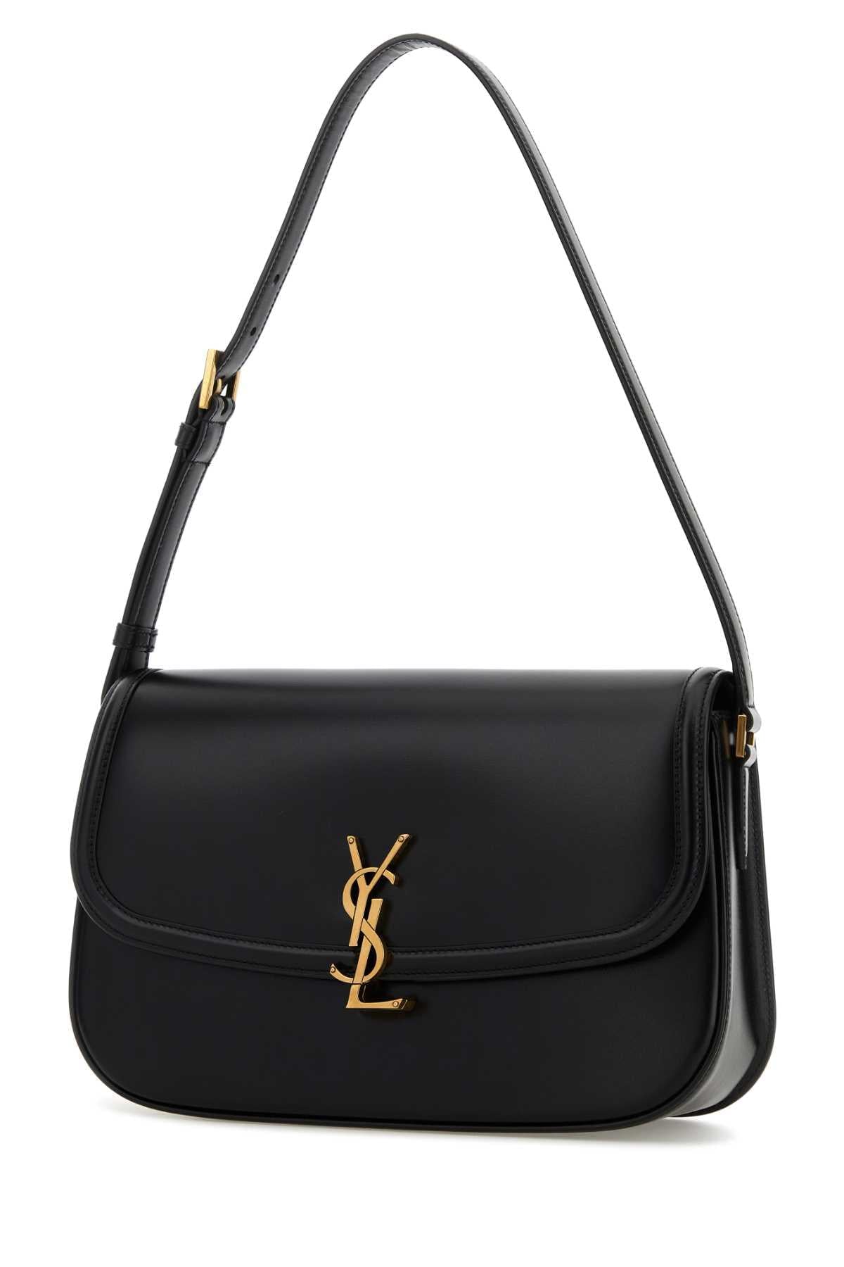 Saint Laurent Women Black Leather Medium Solferino Shoulder Bag SAINT LAURENT