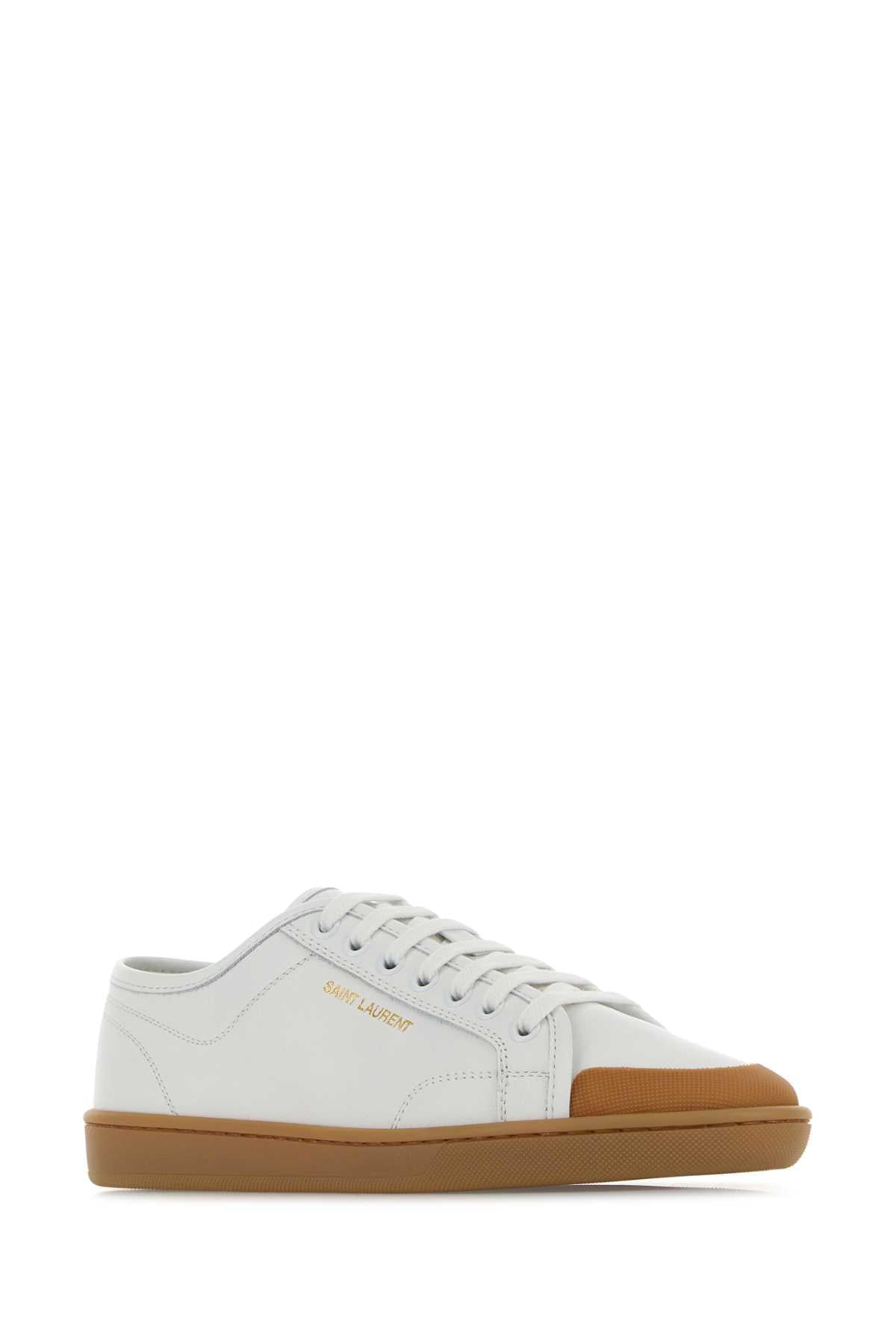 Saint Laurent Women White Leather Greenwich Sneakers SAINT LAURENT