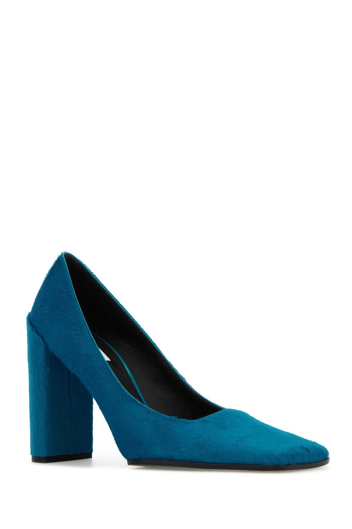 Alaia Women Turquoise Calf Hair Square Pumps ALAIA