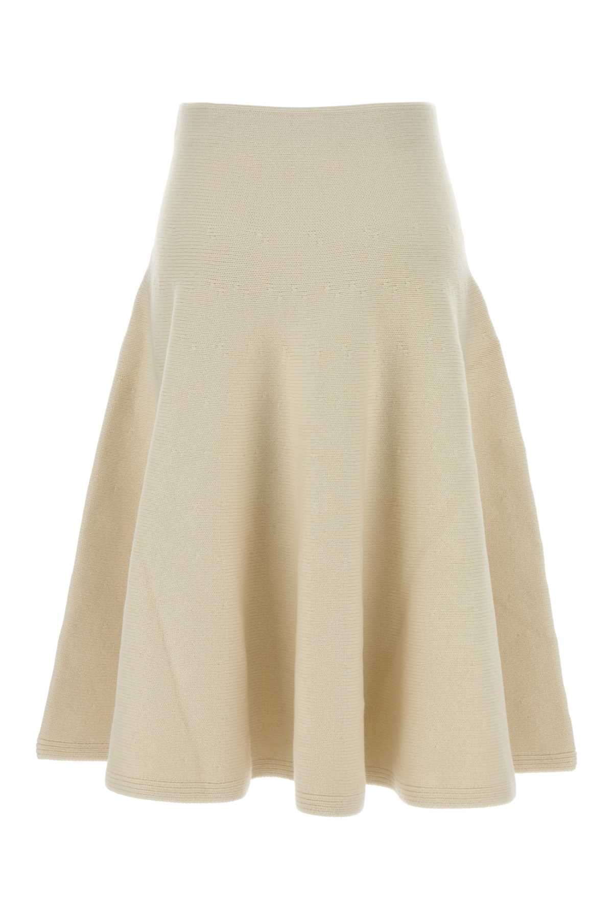 Alaia Women Ivory Stretch Cashmere Blend Skirt ALAIA