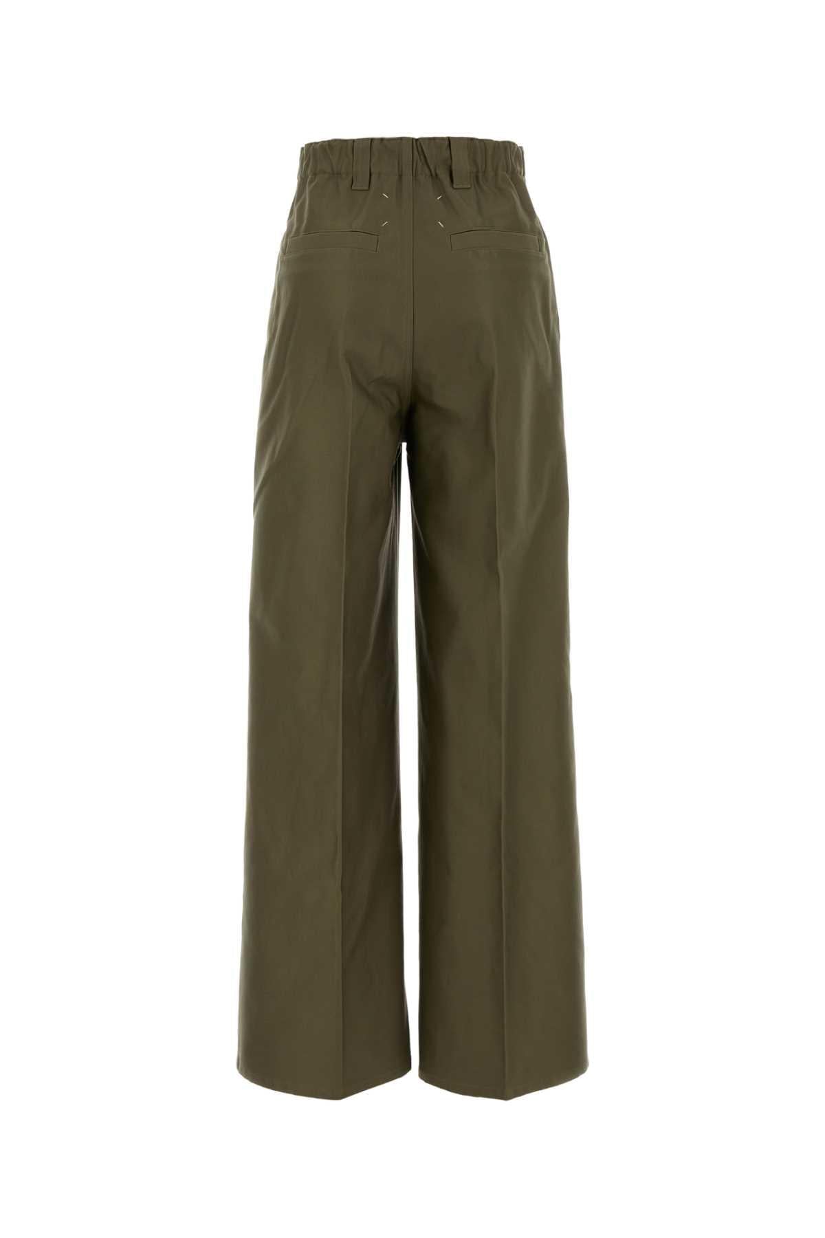 Maison Margiela Women Army Green Cotton Wide-Leg Pant MAISON MARGIELA