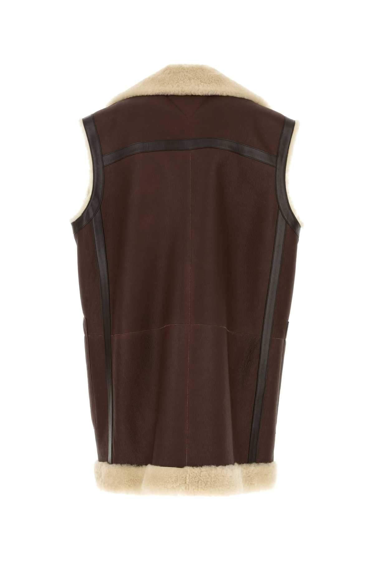 Bottega Veneta Women Brown Leather Vest BOTTEGA VENETA