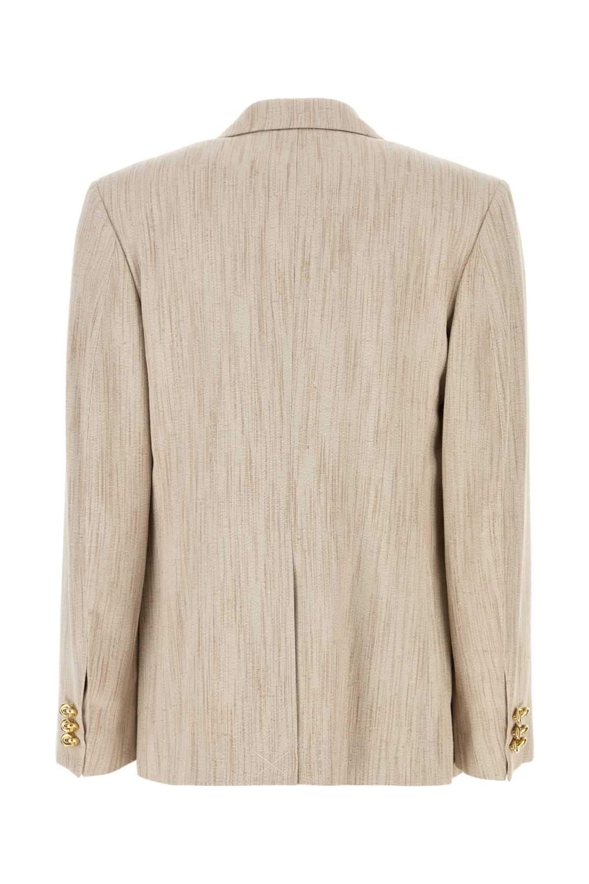 Bottega Veneta Women Melange Sand Viscose Blend Blazer BOTTEGA VENETA
