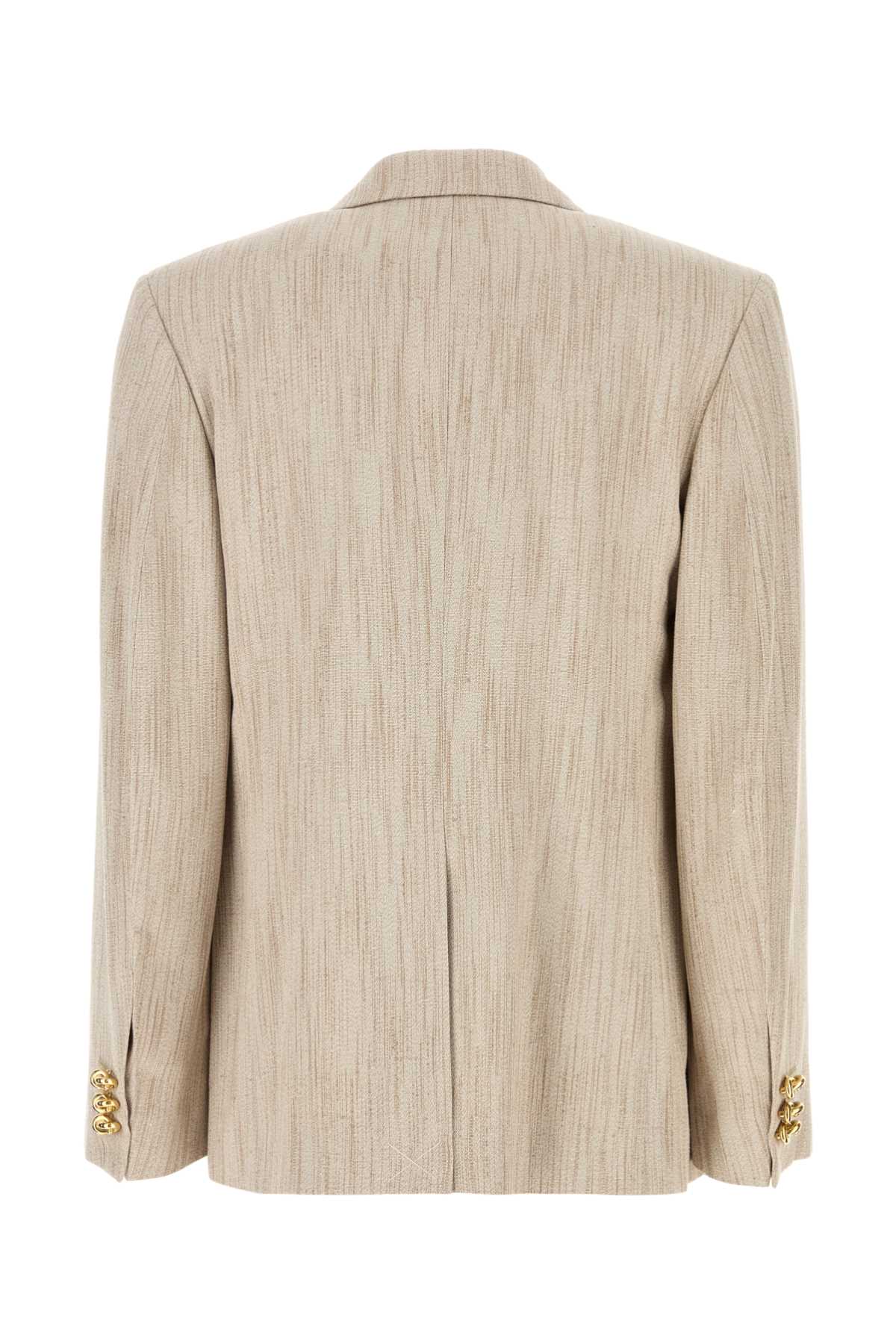 Bottega Veneta Women Melange Sand Viscose Blend Blazer BOTTEGA VENETA
