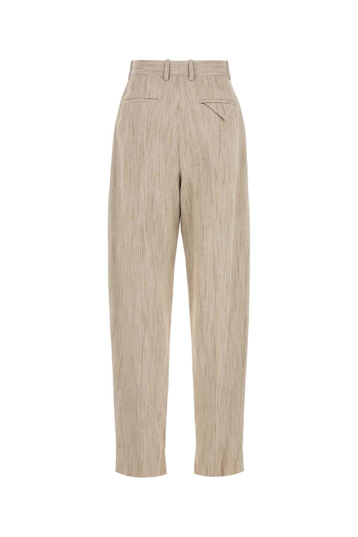 Bottega Veneta Women Melange Beige Viscosa Blend Pant BOTTEGA VENETA