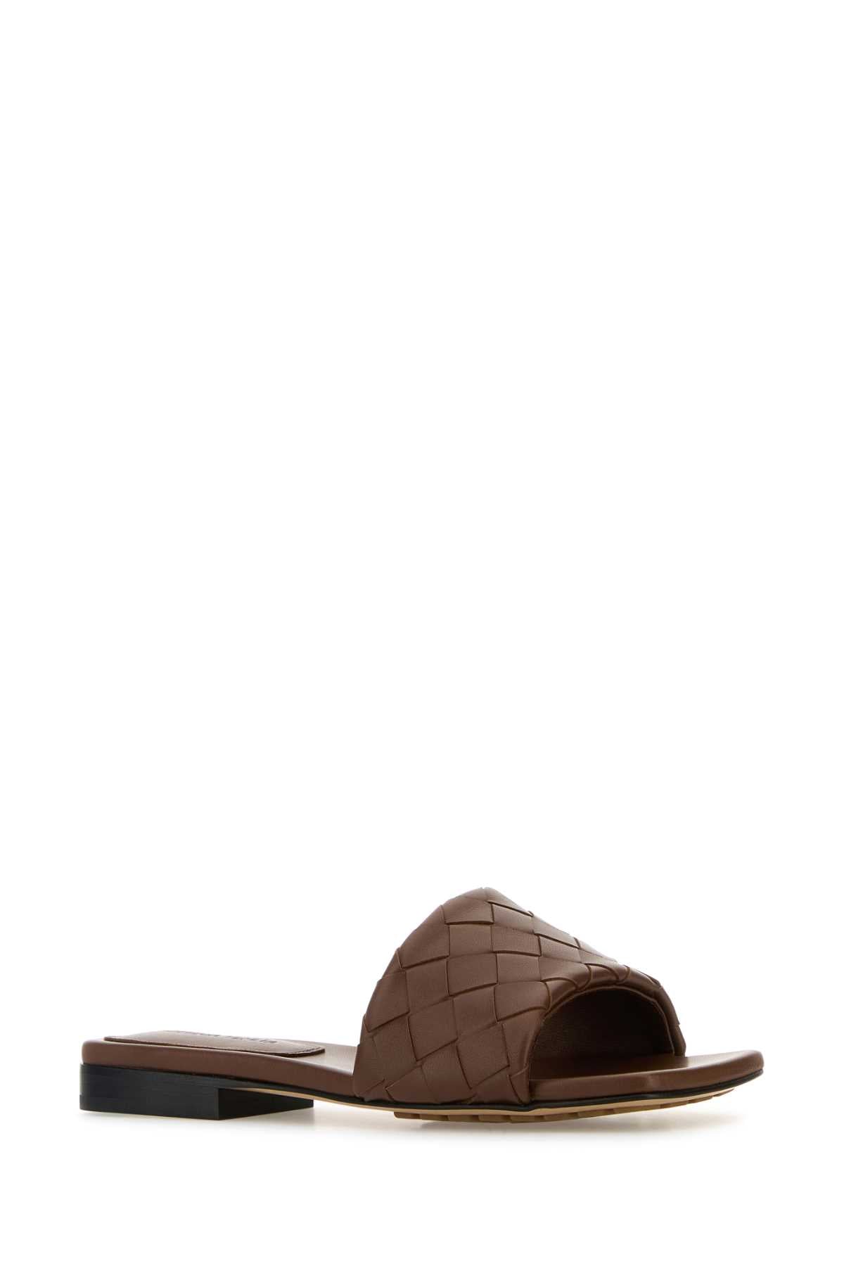 Bottega Veneta Women Brown Leather Parco Slippers BOTTEGA VENETA