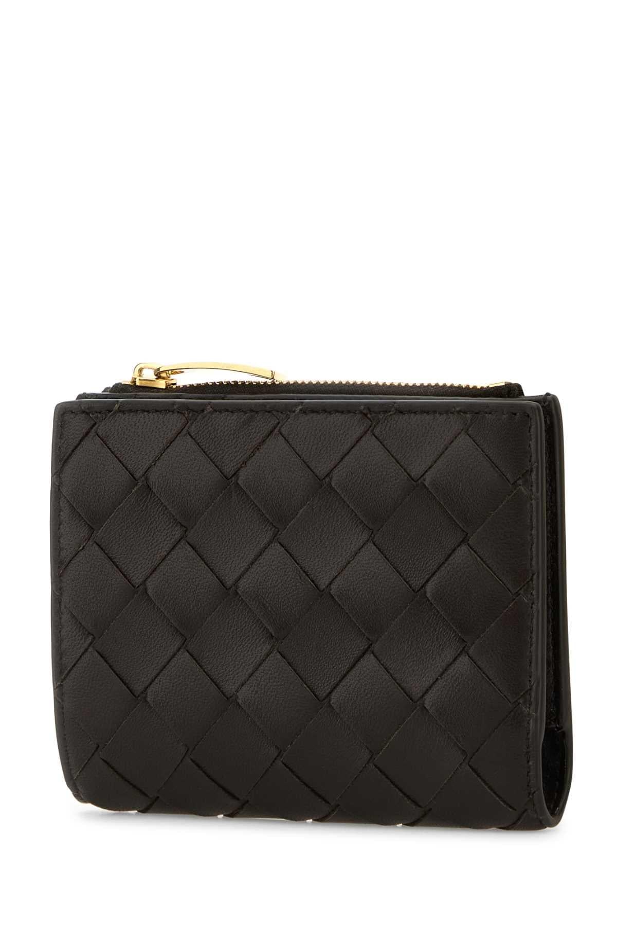 Bottega Veneta Women Dark Brown Nappa Leather Small Intrecciato Wallet BOTTEGA VENETA