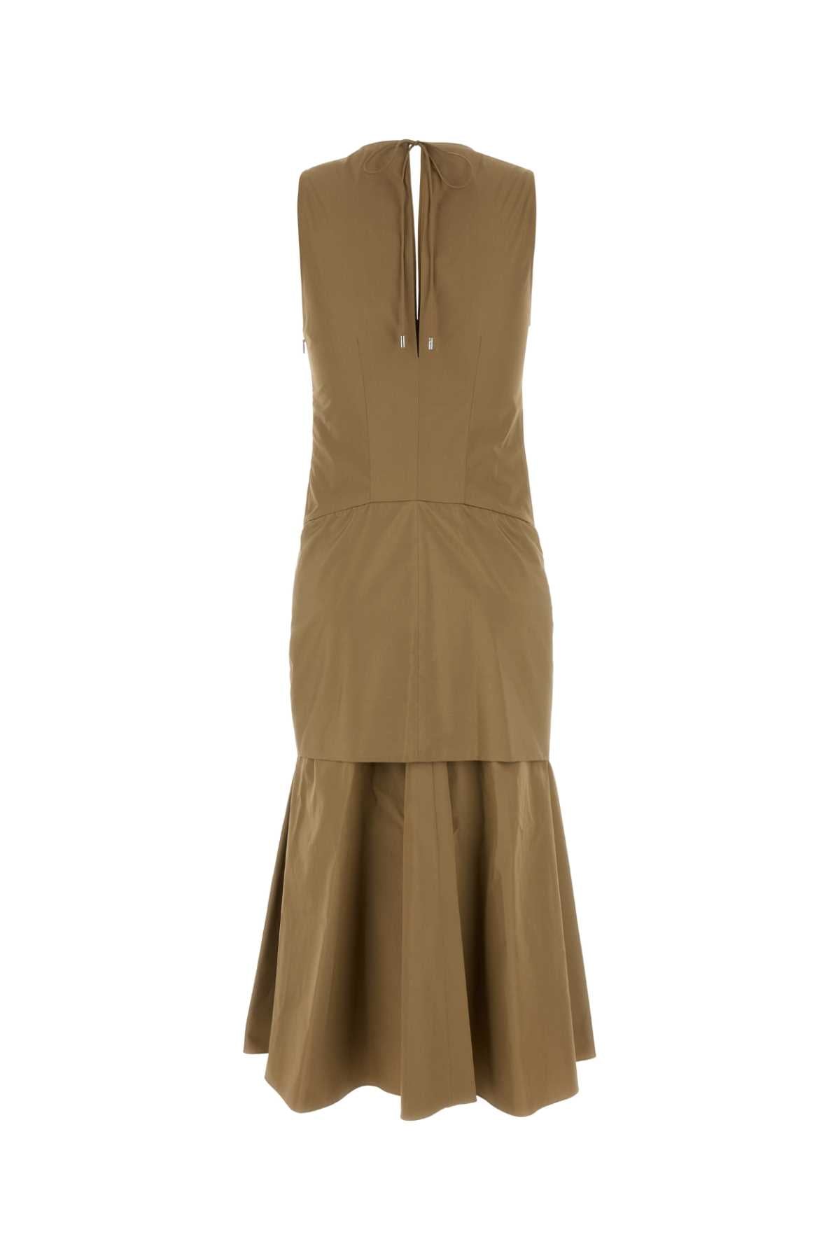 Loewe Women Camel Poplin Dress LOEWE