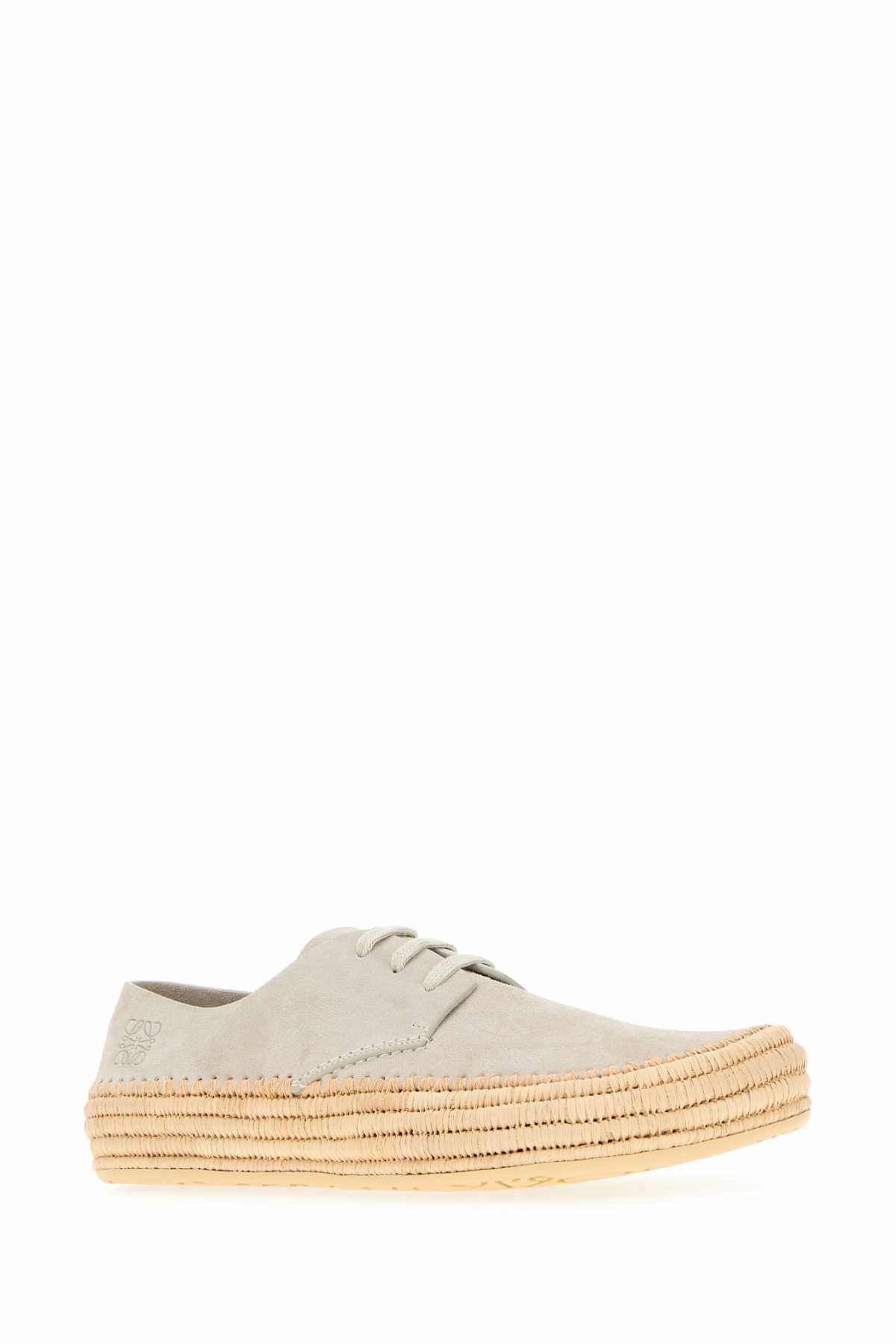 Loewe Men Light Grey Suede Rio Lace-Up Shoes LOEWE