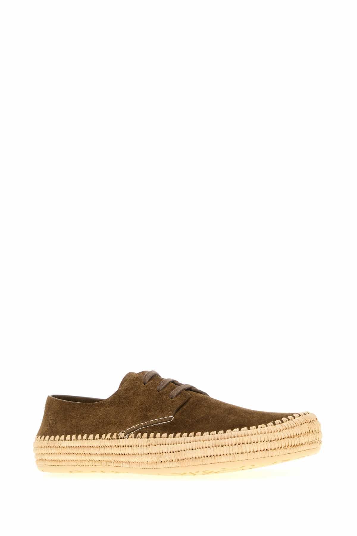 Loewe Men Brown Suede Rio Lace-Up Shoes LOEWE