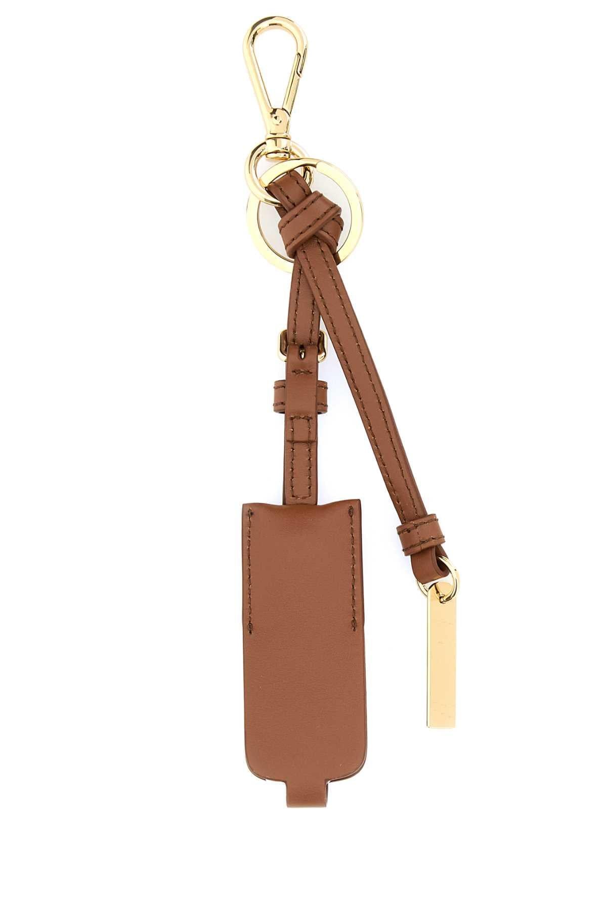 Prada Women Caramel Leather Key Ring PRADA