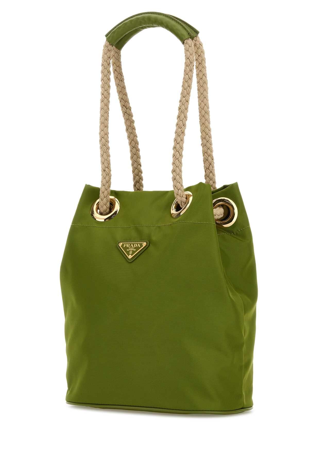 Prada Women Green Re-Nylon Prada Mariner Bucket Bag PRADA