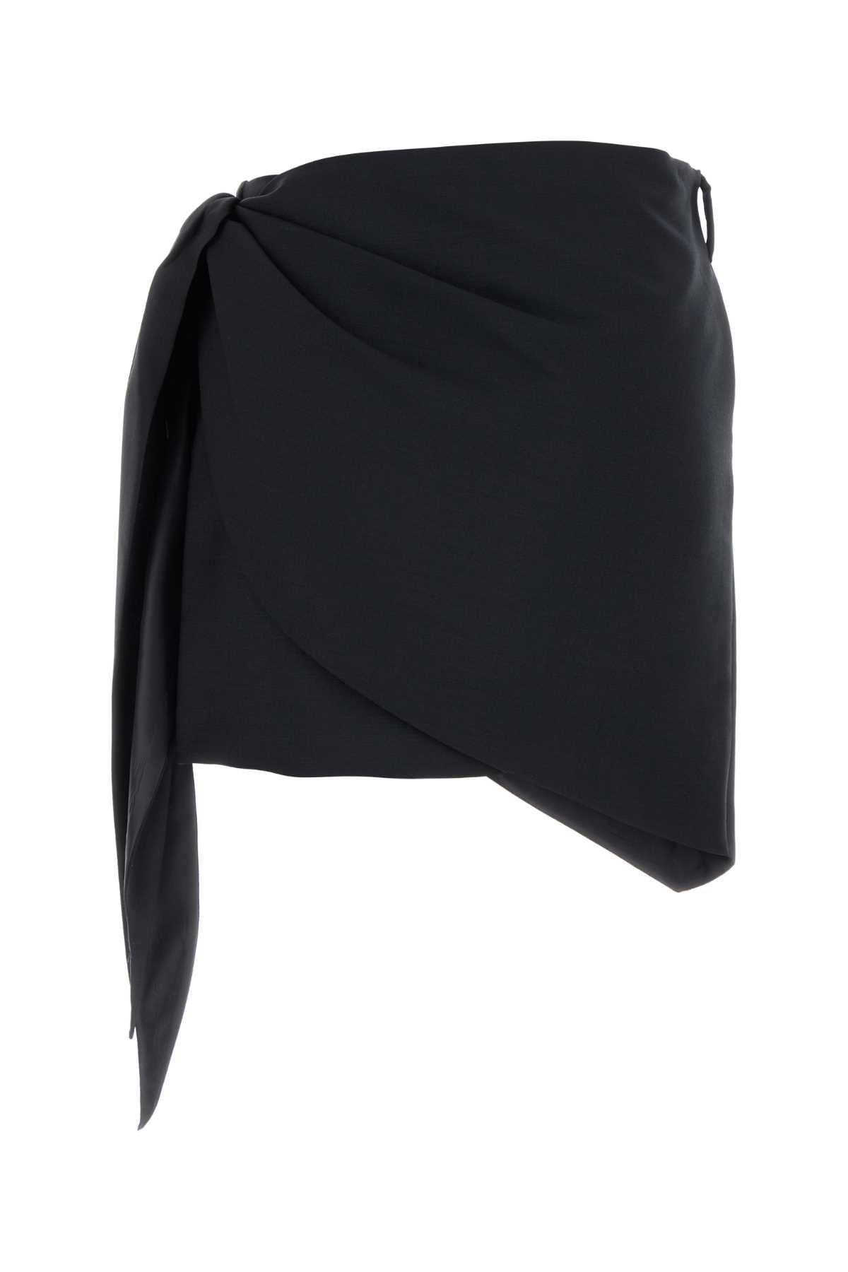 Prada Women Midnight Blue Mohair Blend Mini Skirt PRADA