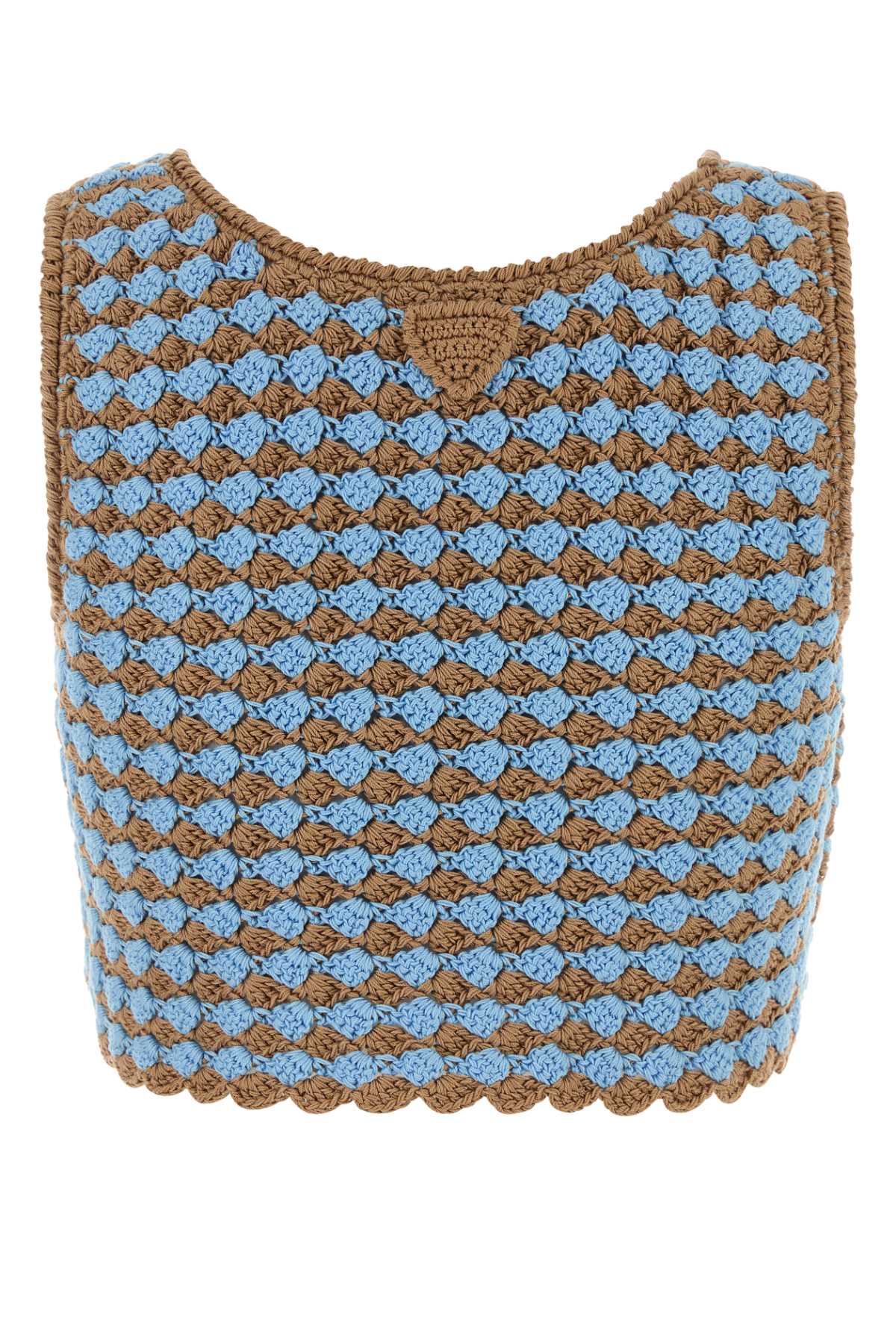 Prada Women Tow-Tone Crochet Crop Top PRADA