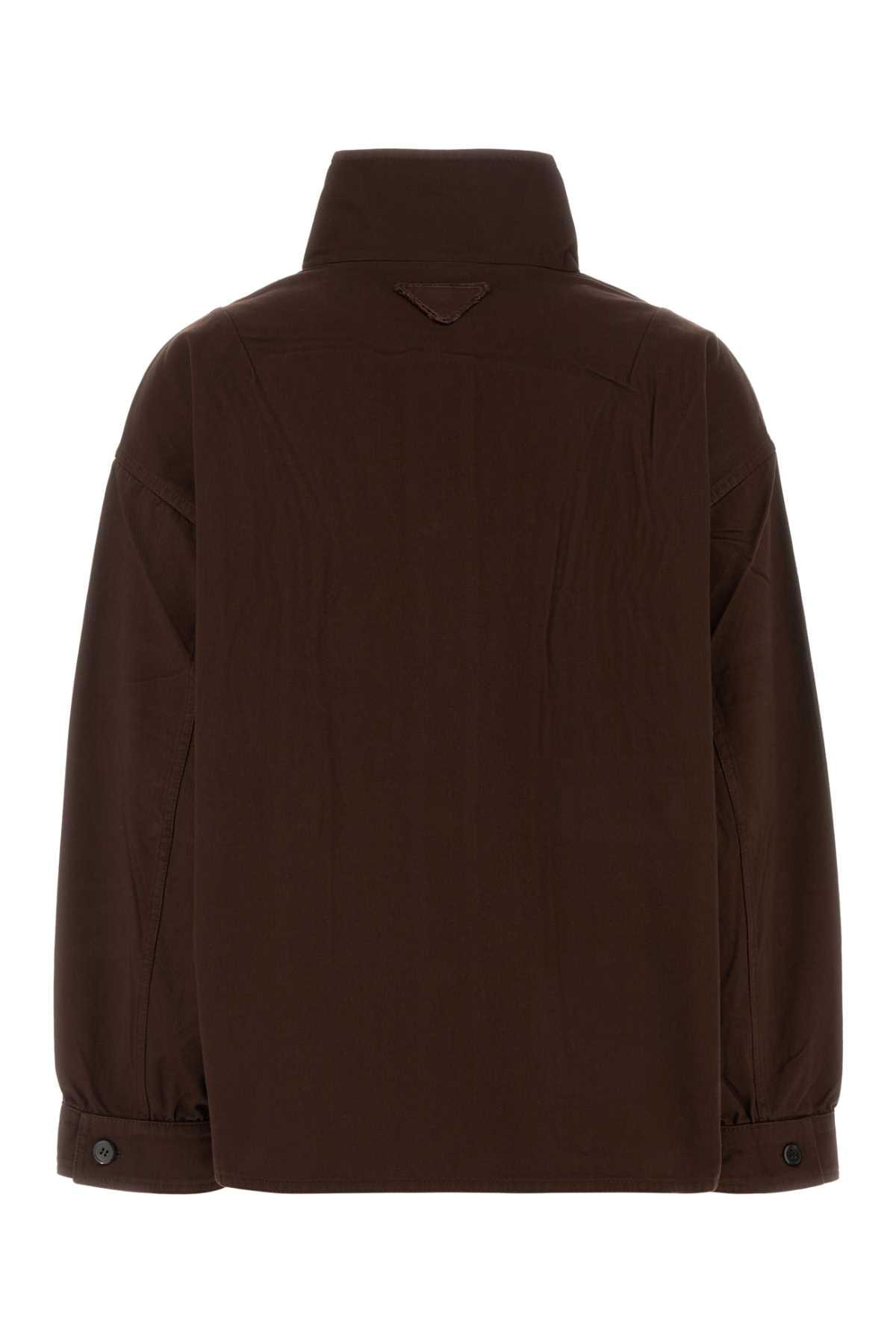 Prada Women Brown Gabardine Jacket PRADA