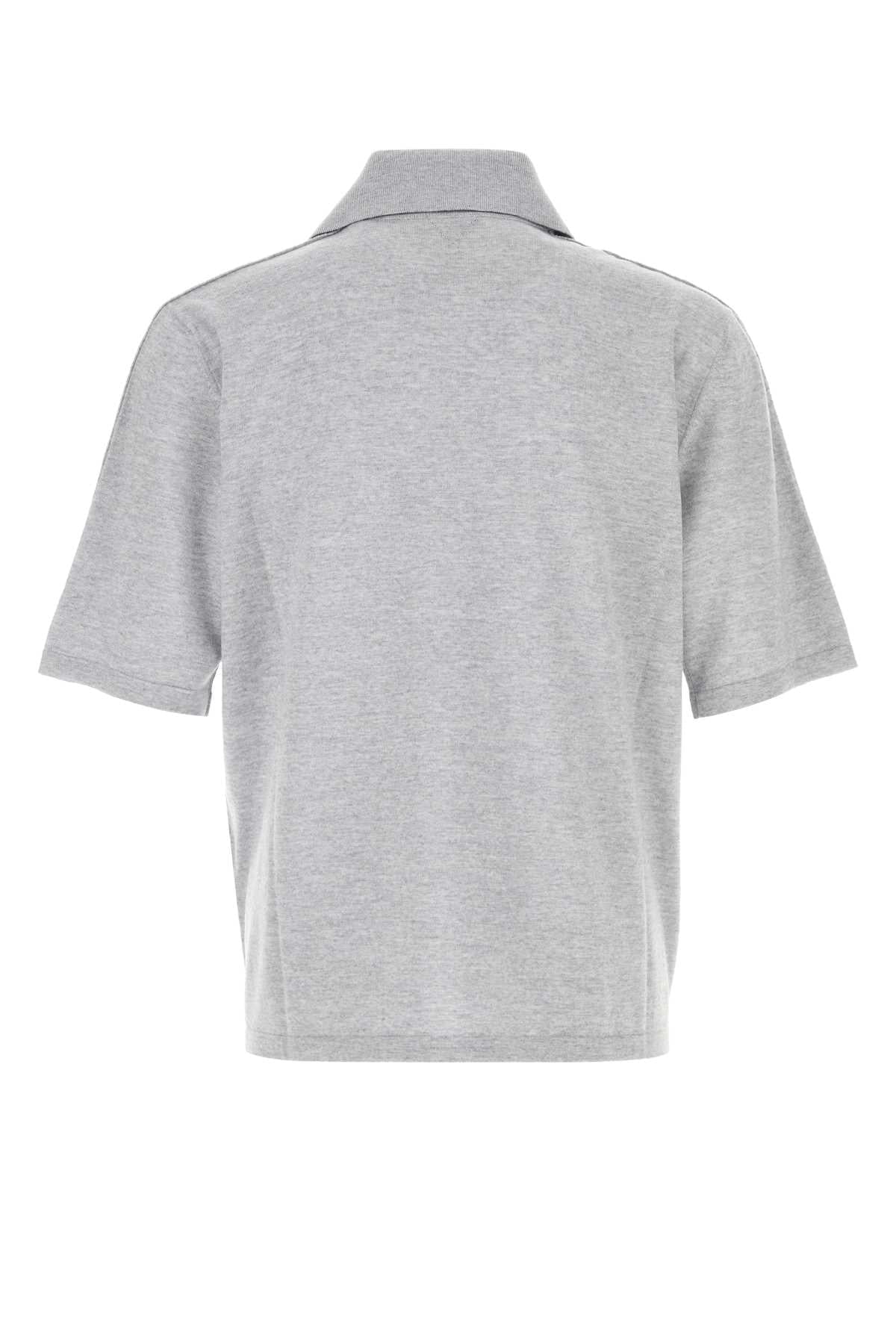 Bottega Veneta Men Grey Wool Polo Shirt BOTTEGA VENETA