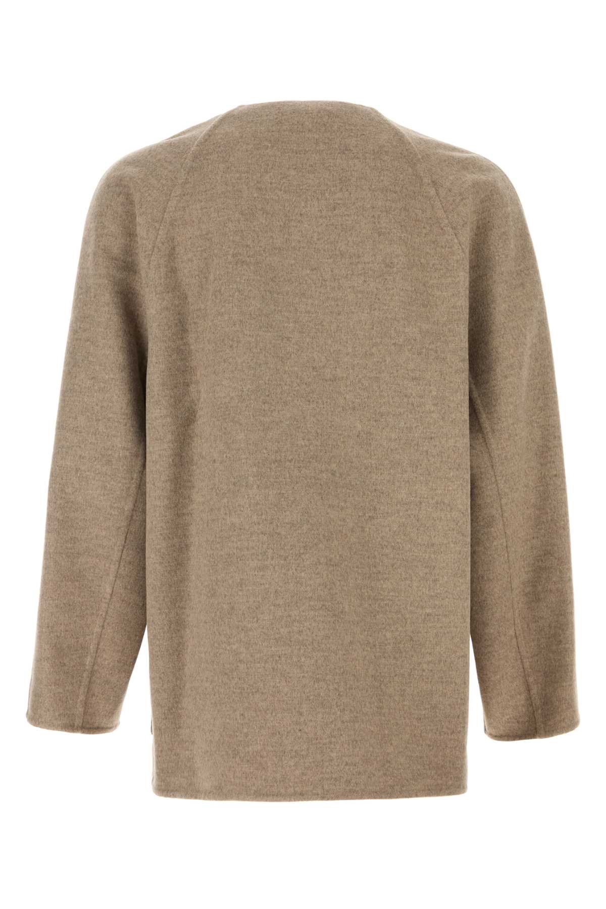 Bottega Veneta Men Dove Grey Wool Blend Cardigan BOTTEGA VENETA