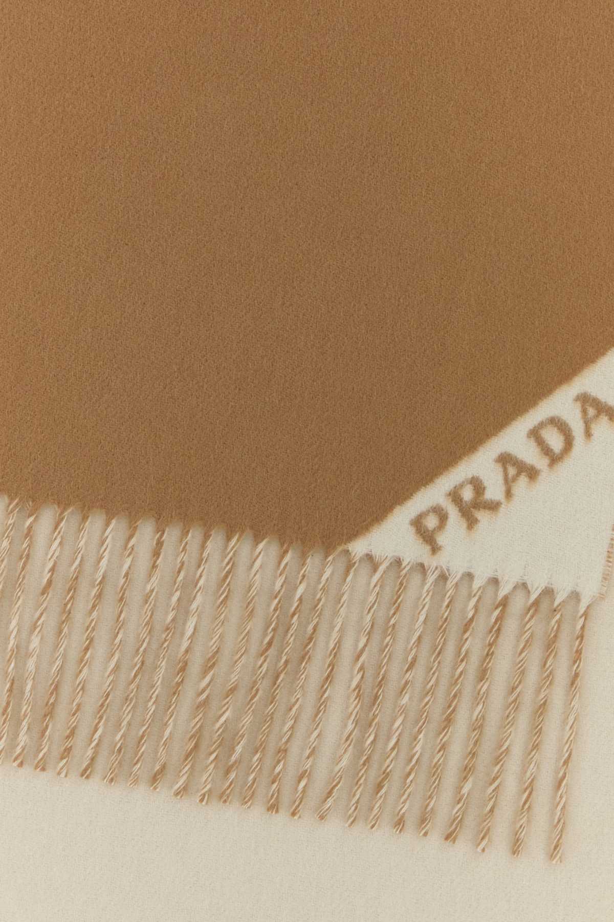 Prada Women Camel Cashmere Scarf PRADA