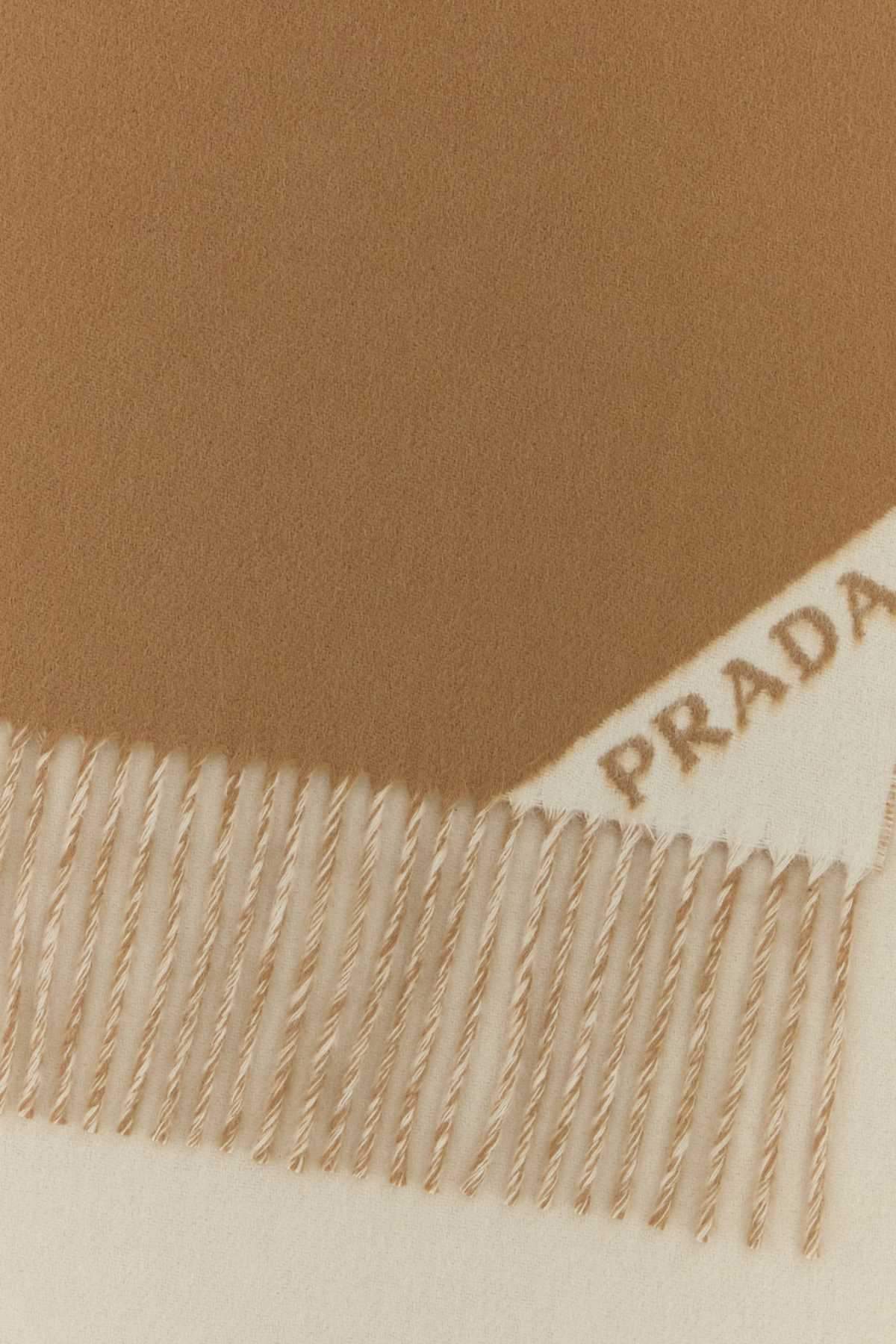 Prada Women Camel Cashmere Scarf PRADA