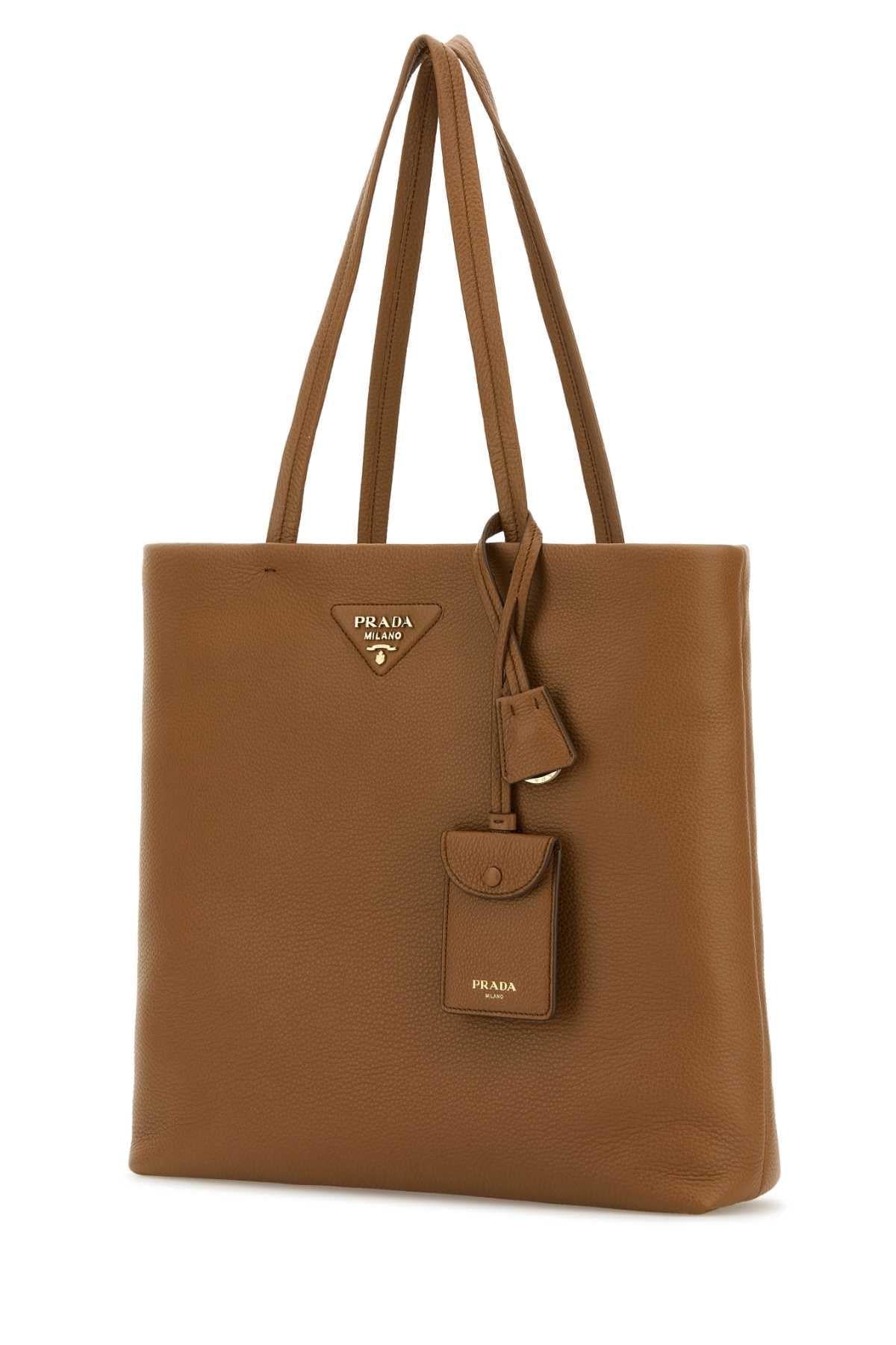 Prada Women Camel Leather Shopping Bag PRADA