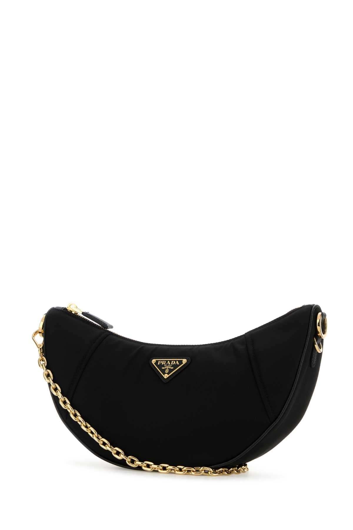 Prada Women Black Re-Nylon Prada Demi-Lune Shoulder Bag PRADA