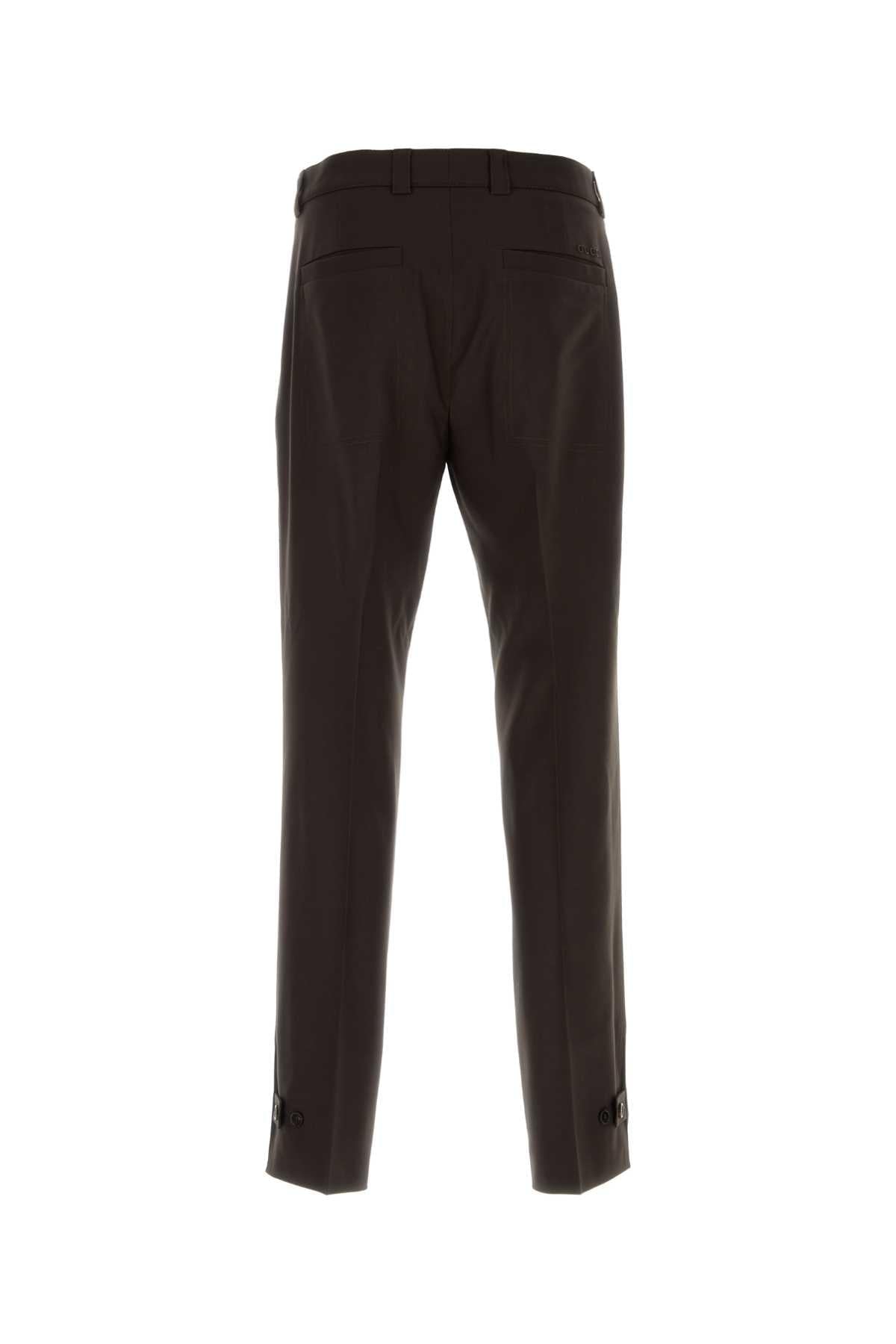 Gucci Men Chocolate Gabardine Pant GUCCI