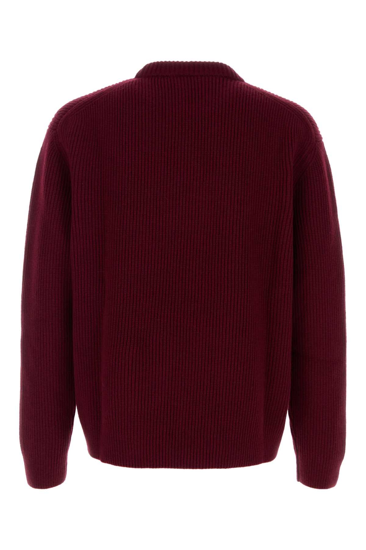 Gucci Men Burgundy Wool Blend Sweater GUCCI