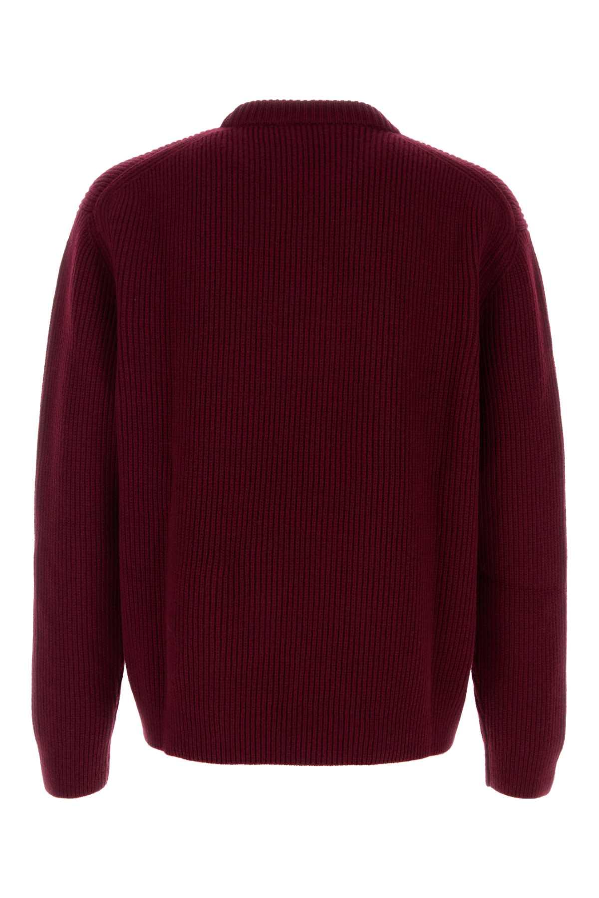 Gucci Men Burgundy Wool Blend Sweater GUCCI