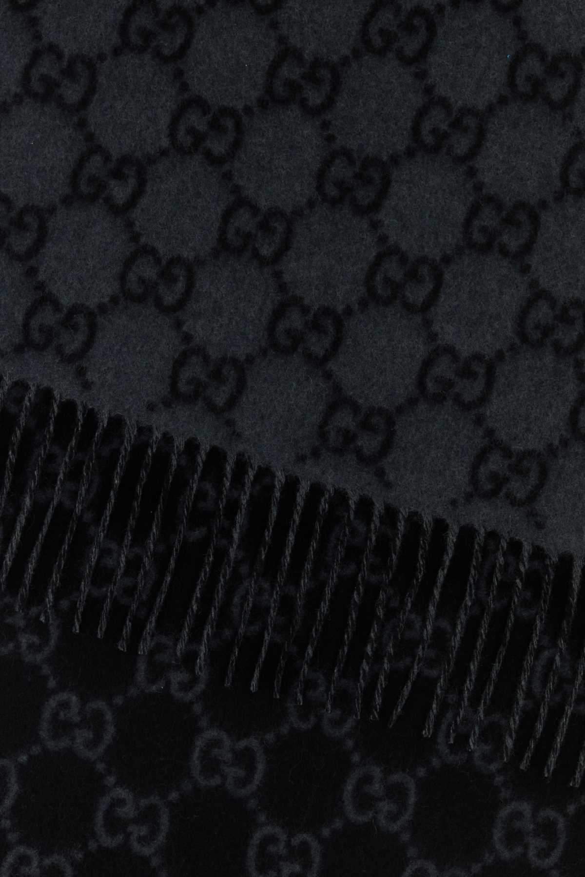 Gucci Men Embroidered Cashmere Scarf GUCCI
