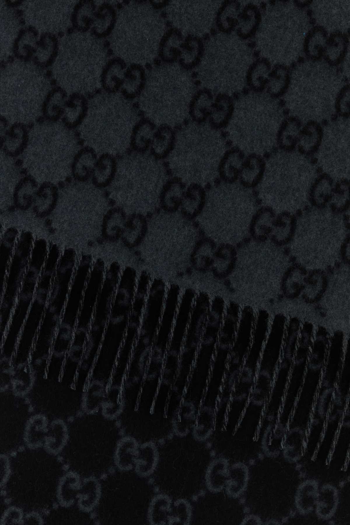Gucci Men Embroidered Cashmere Scarf GUCCI