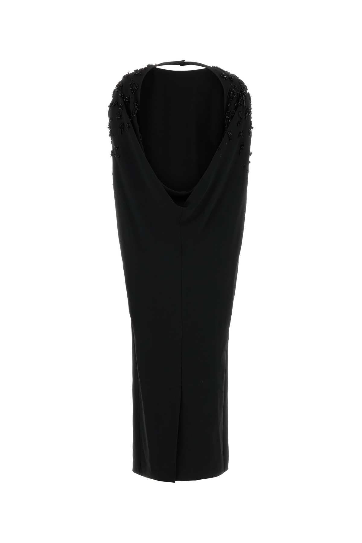 Alberta Ferretti Women Black Stretch Crepe Long Dress ALBERTA FERRETTI