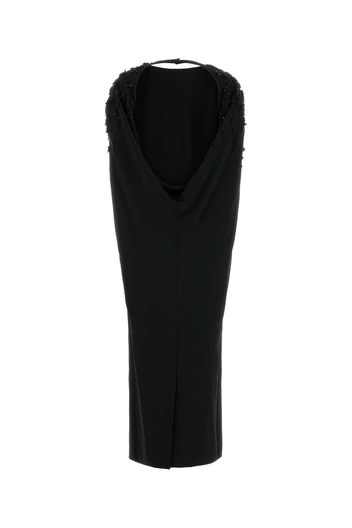 Alberta Ferretti Women Black Stretch Crepe Long Dress ALBERTA FERRETTI