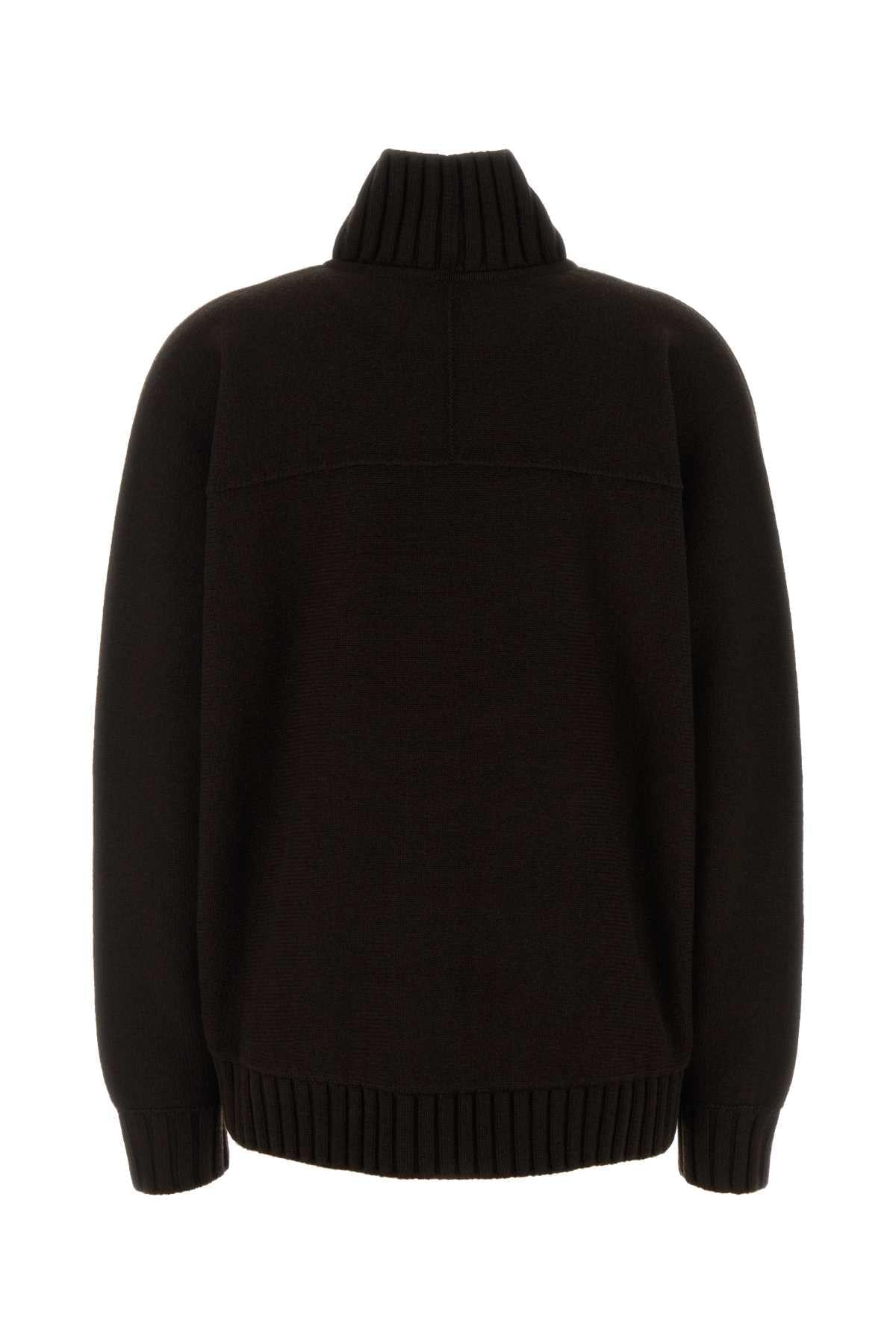 Gucci Women Brown Wool Blend Oversize Sweater
