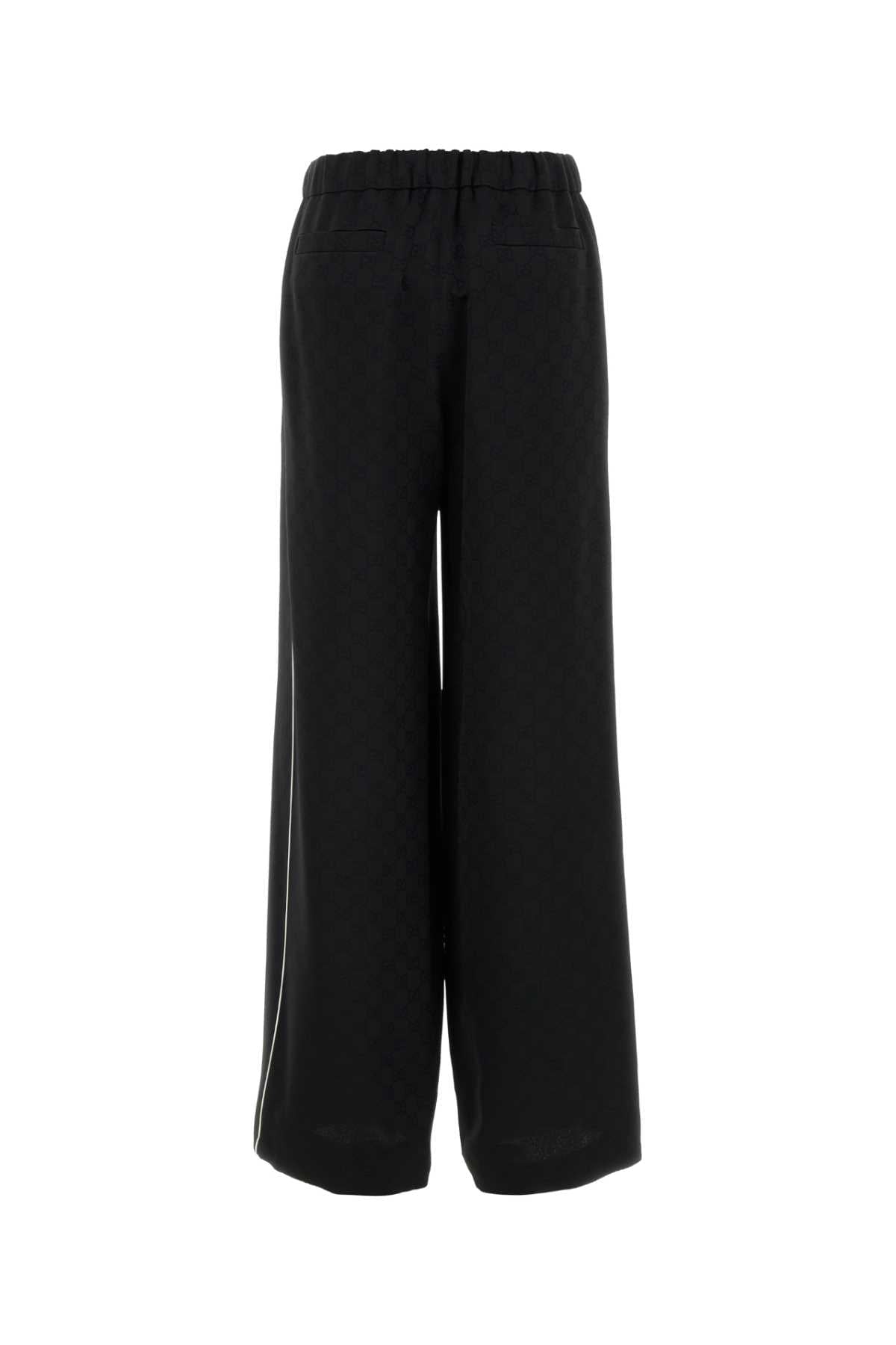 Gucci Women Black Satin Pyjama Pant GUCCI