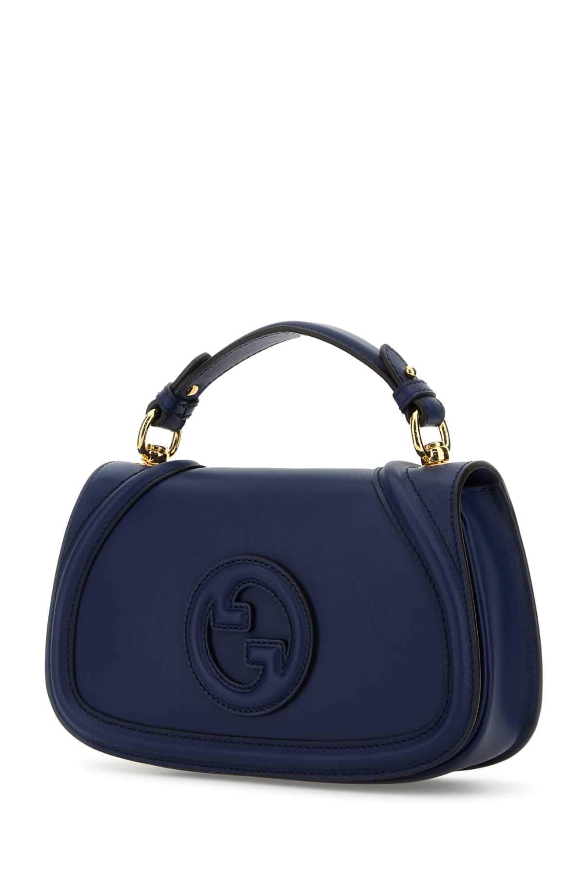 Gucci Women Blue Leather Gucci Blondie Handbag GUCCI