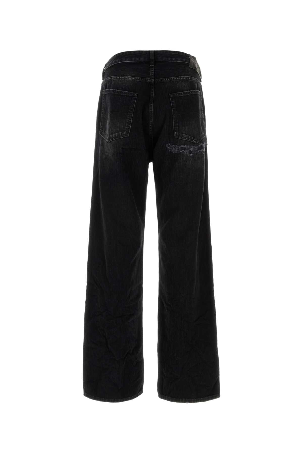 Balenciaga Men Black Denim Wide-Leg Jeans BALENCIAGA