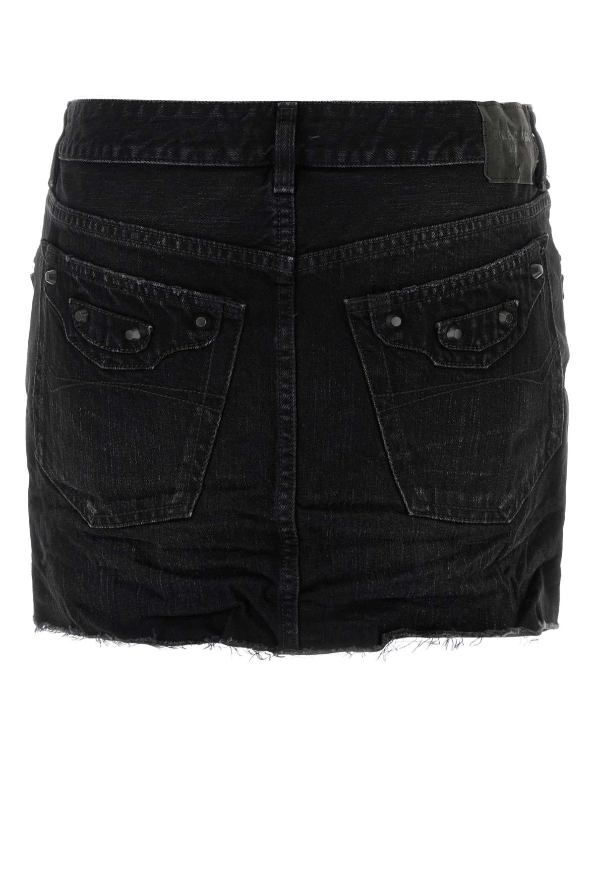 Balenciaga Women Black Denim Mini Skirt BALENCIAGA