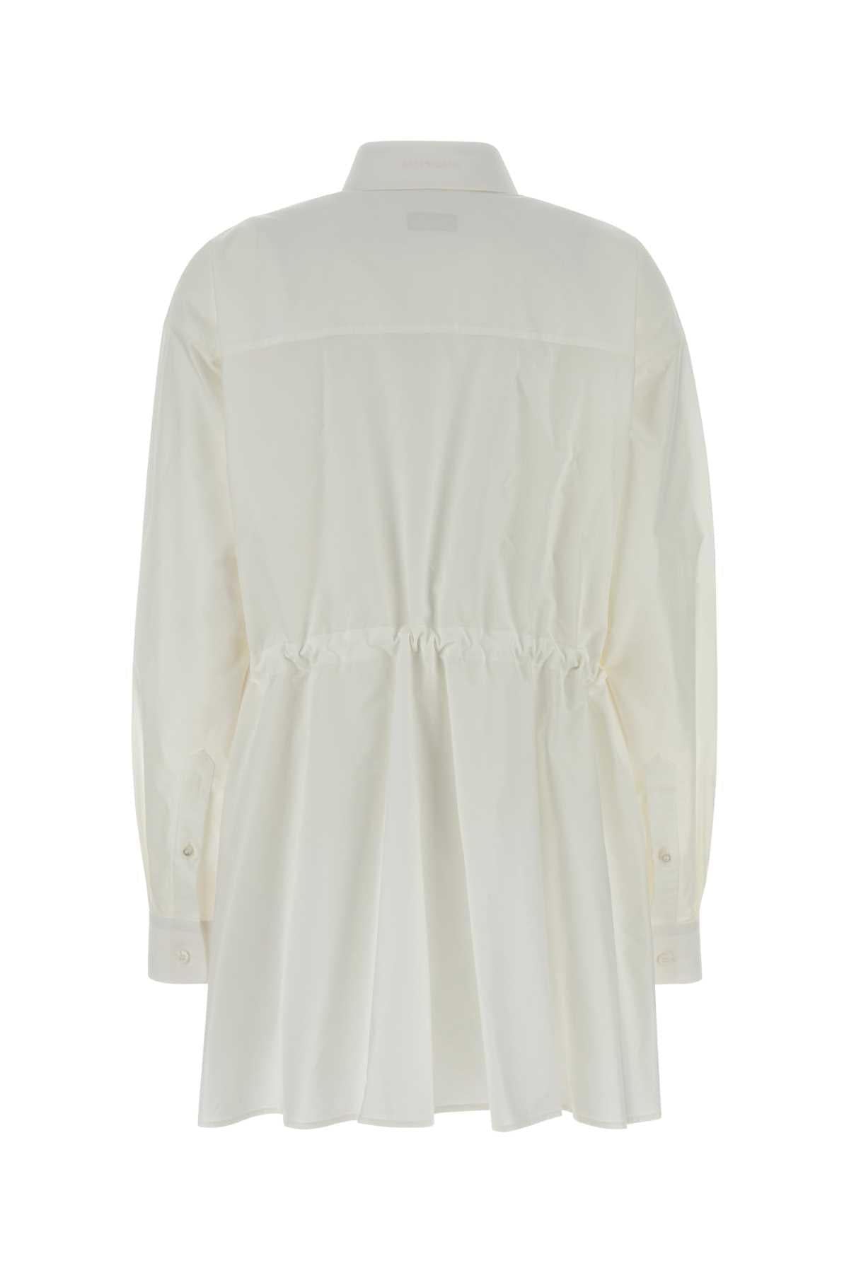 Balenciaga Women White Poplin Shirt Dress BALENCIAGA