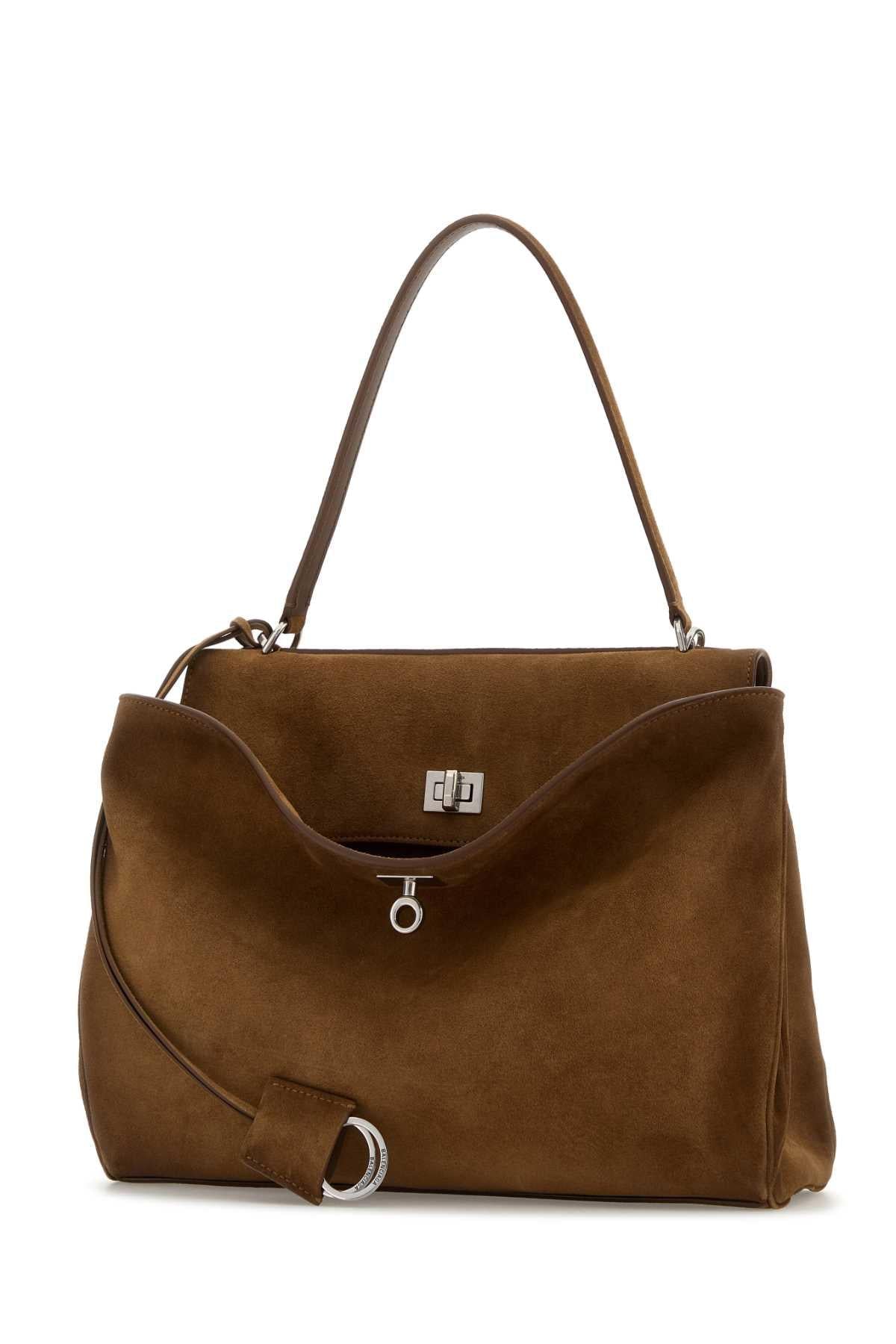 Balenciaga Women Brown Suede Medium Rodeo Handbag BALENCIAGA