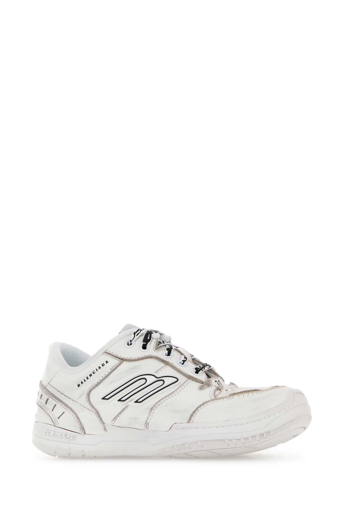 Balenciaga Women White Leather Hamptons Sneakers BALENCIAGA