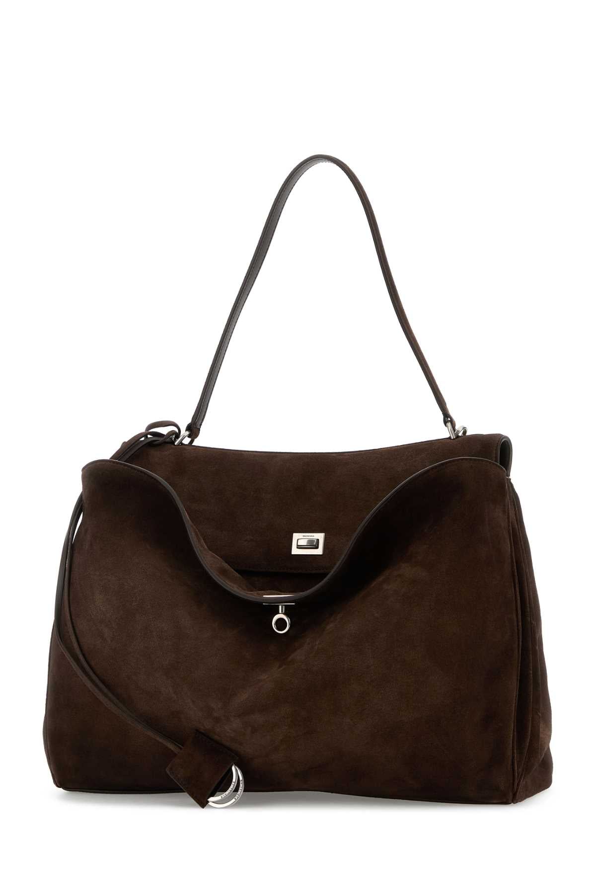 Balenciaga Men Dark Brown Suede Large Rodeo Handbag BALENCIAGA
