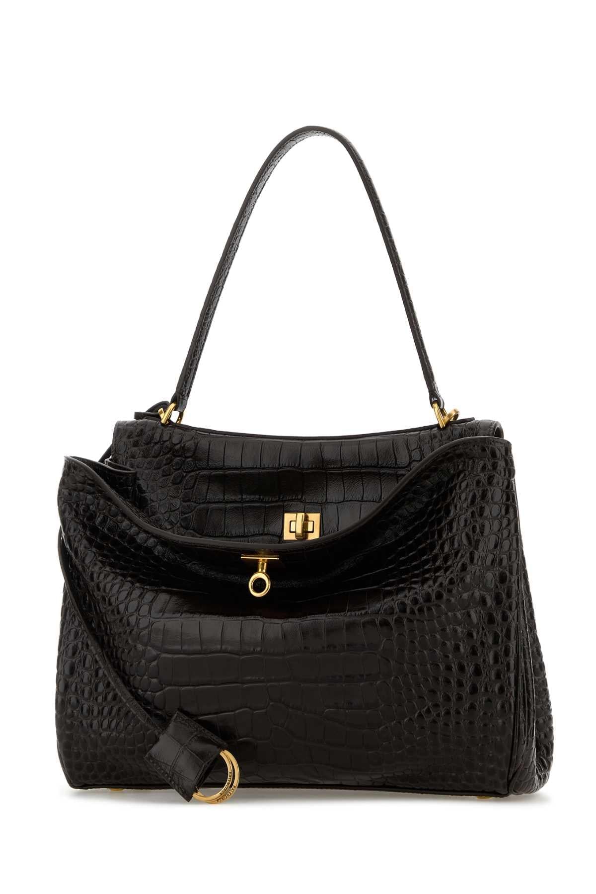 Balenciaga Women Dark Brown Leather Rodeo Handbag BALENCIAGA