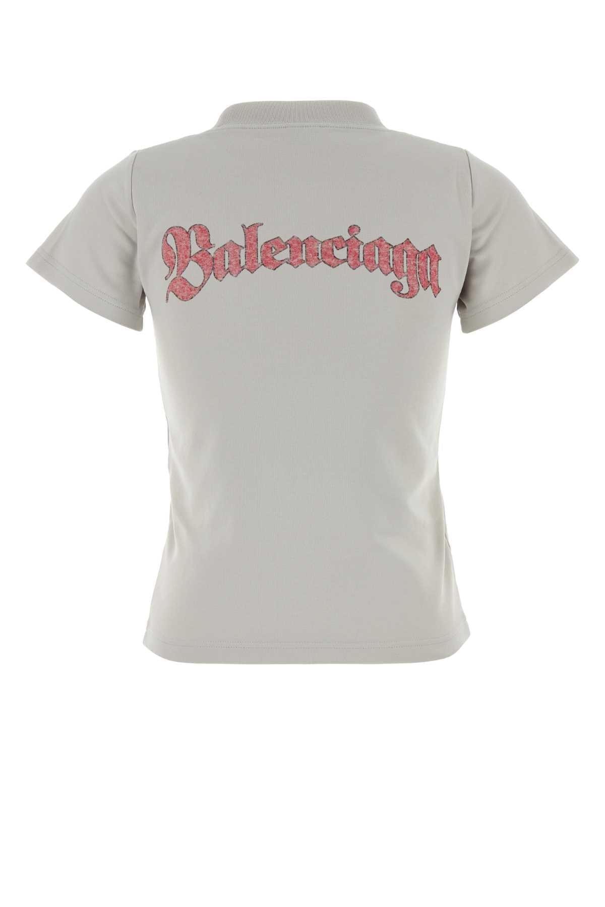 Balenciaga Women Light Grey Cotton T-Shirt BALENCIAGA