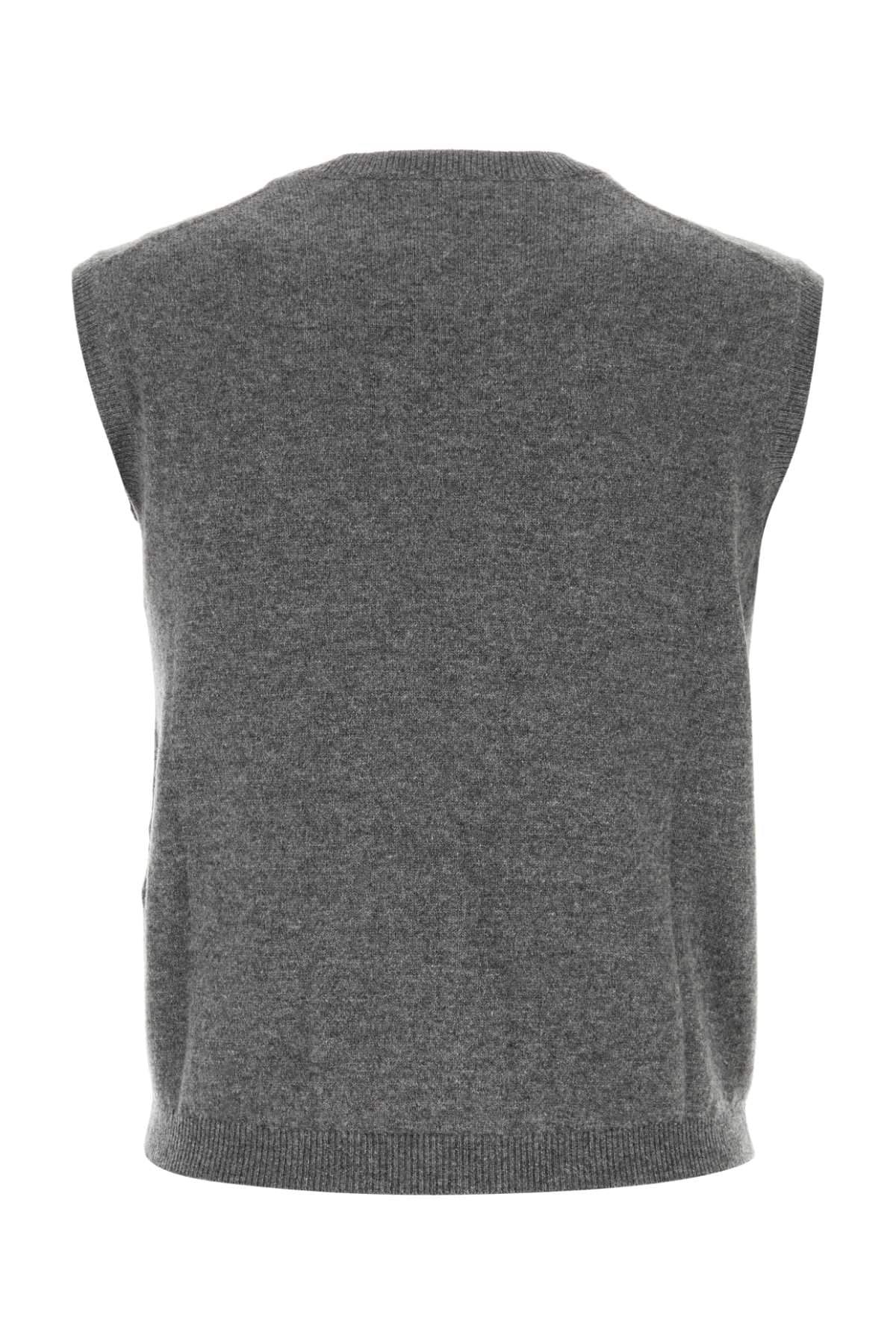 Salvatore Ferragamo Women Grey Stretch Cashmere Blend Vest FERRAGAMO