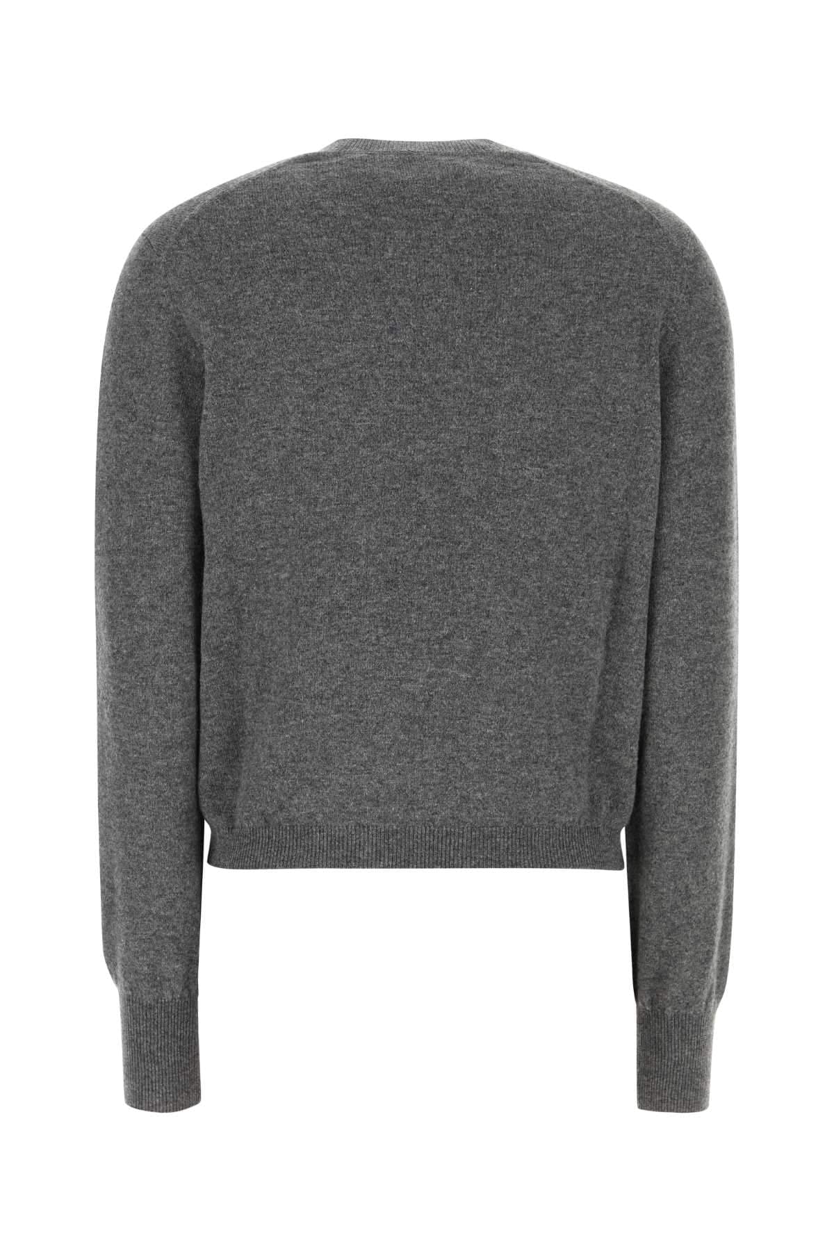 Salvatore Ferragamo Women Dark Grey Stretch Cashmere Blend Cardigan FERRAGAMO
