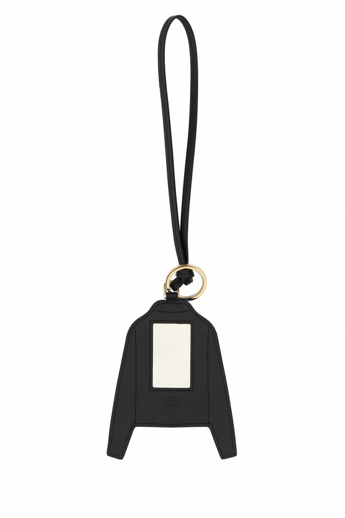 Miu Miu Women Cerulean Blue Leather Keyring MIU MIU