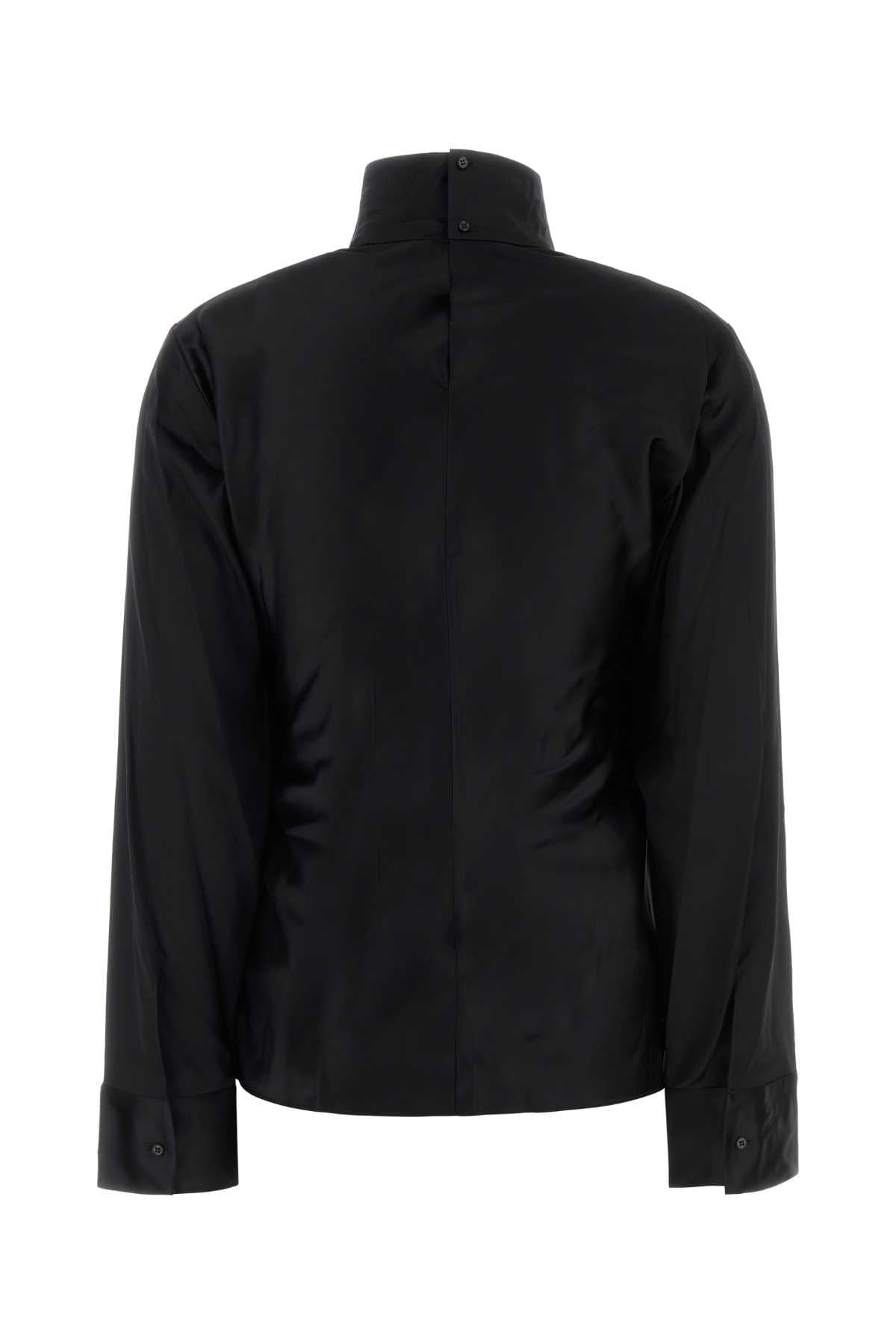 Courreges Women Black Stretch Satin Top COURREGES