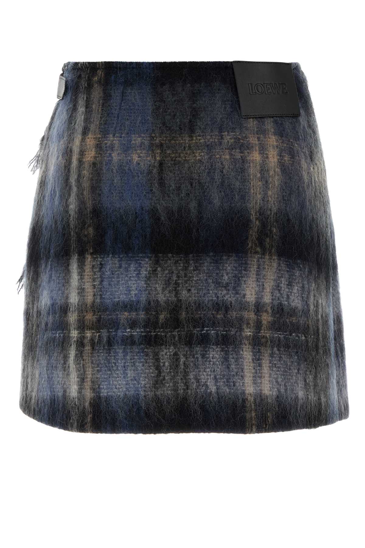 Loewe Women Embroidered Mohair Blend Mini Skirt LOEWE